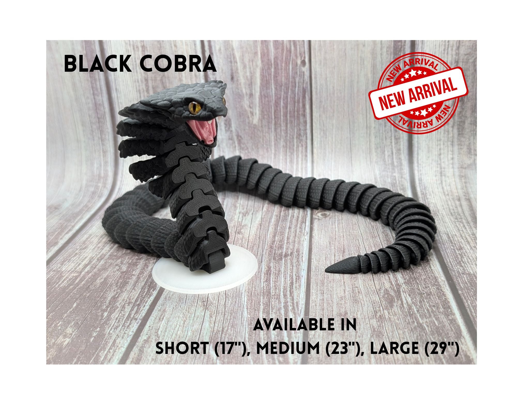 Articulated Cobra w/stand - 3D Printed