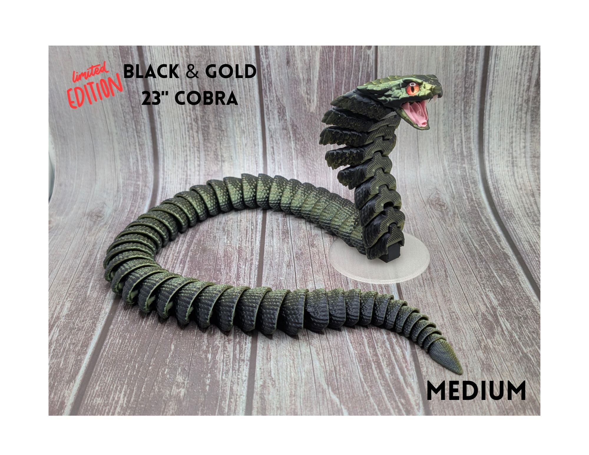 Articulated Cobra w/stand - 3D Printed