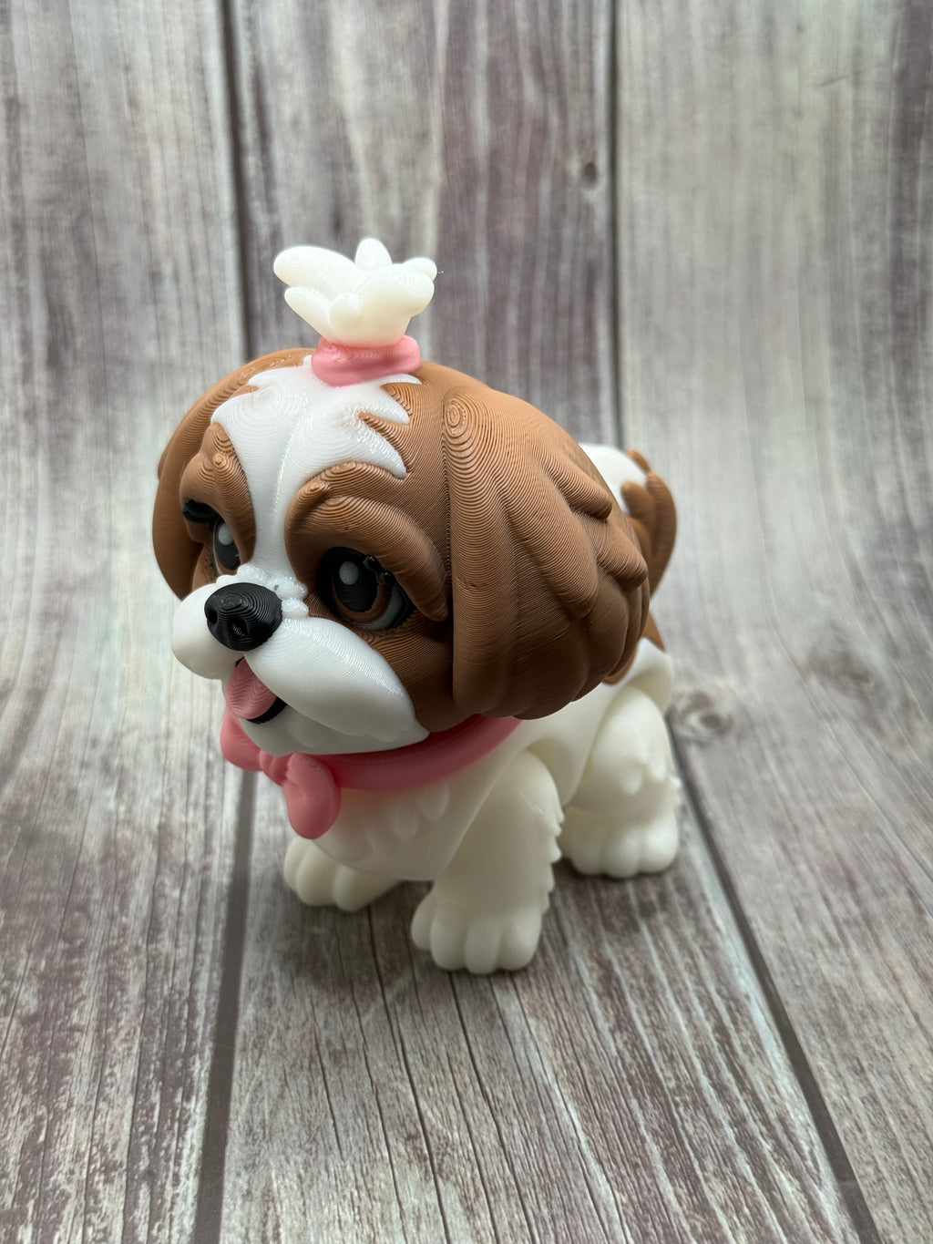 Articulated Mini Shih Tzu | 3D Printed Flexi Dog | Cute Shih Tzu Figurine | Movable Puppy Desk Pet