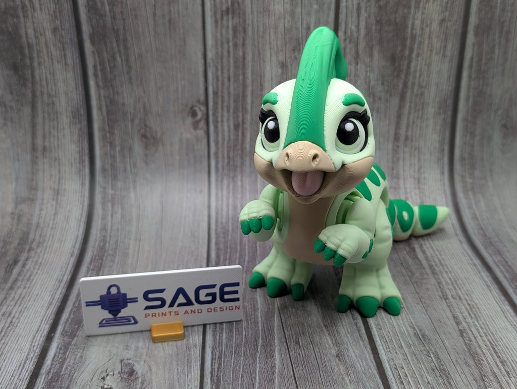 3D Printed Parasaurolophus Dinosaur | Articulated Dino Toy