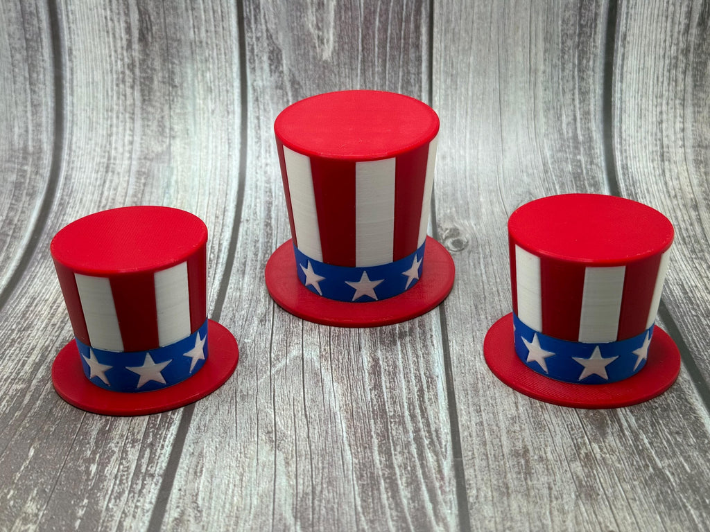 Decorative Uncle Sam Bottle Topper for Drinks & Parties Red White Blue Bar Accessory