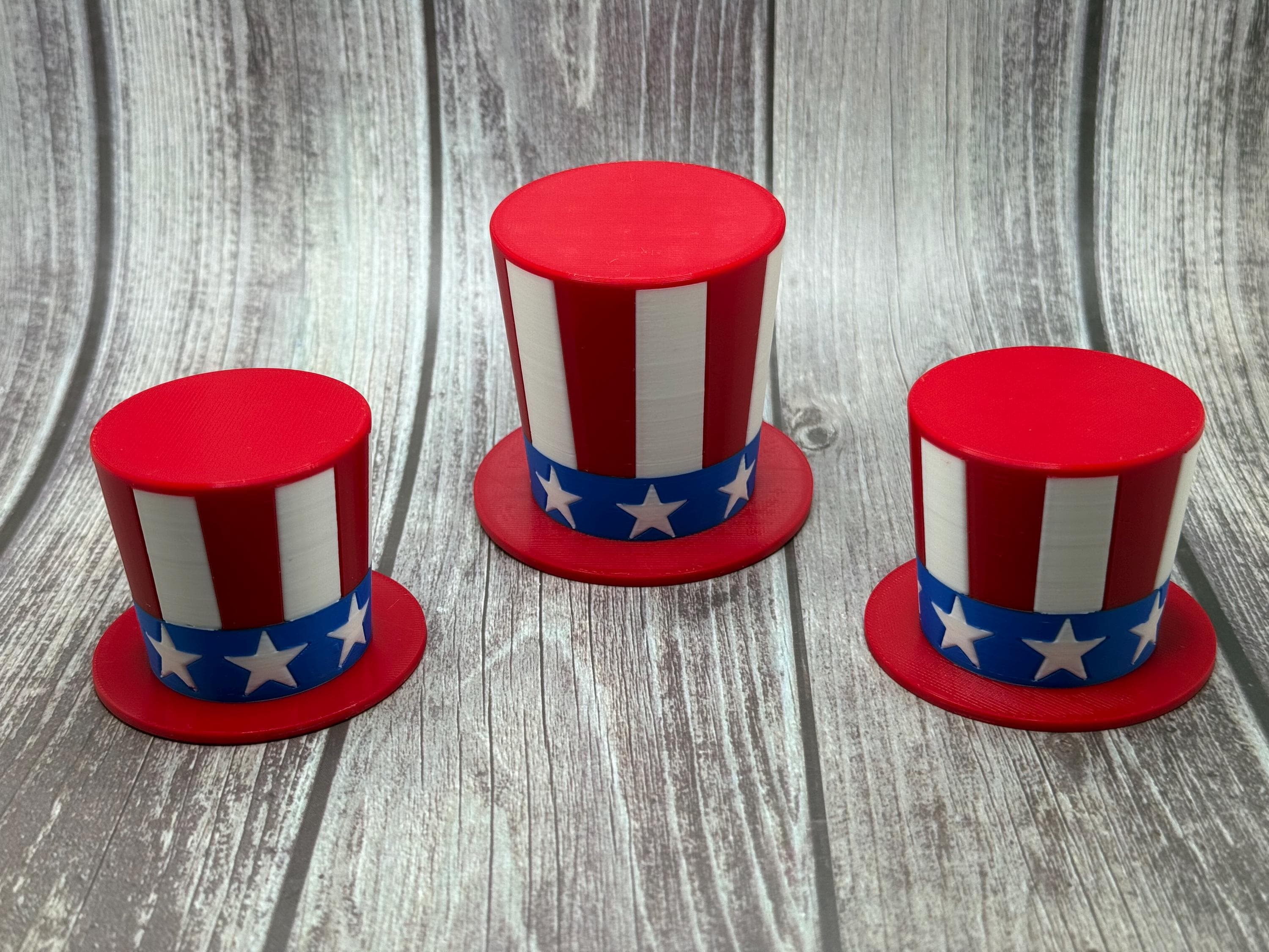 Decorative Uncle Sam Bottle Topper for Drinks & Parties Red White Blue Bar Accessory