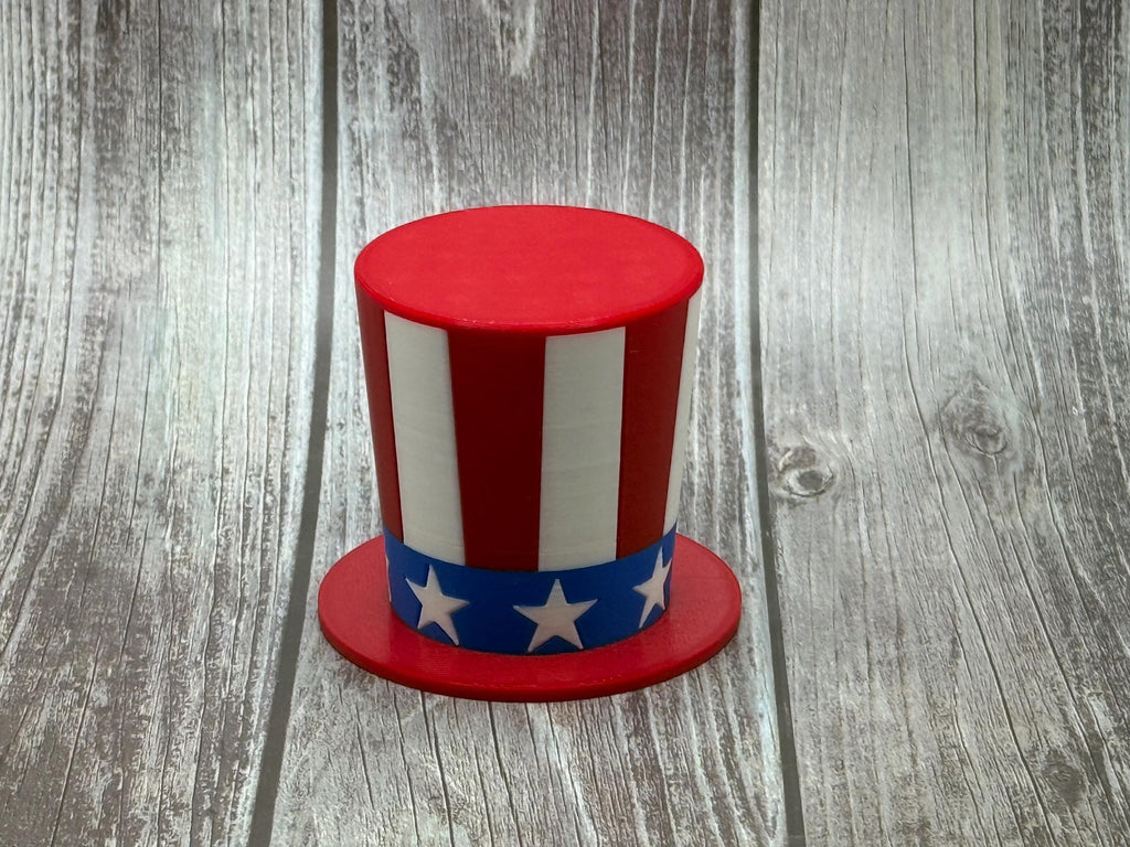Decorative Uncle Sam Bottle Topper for Drinks & Parties Red White Blue Bar Accessory