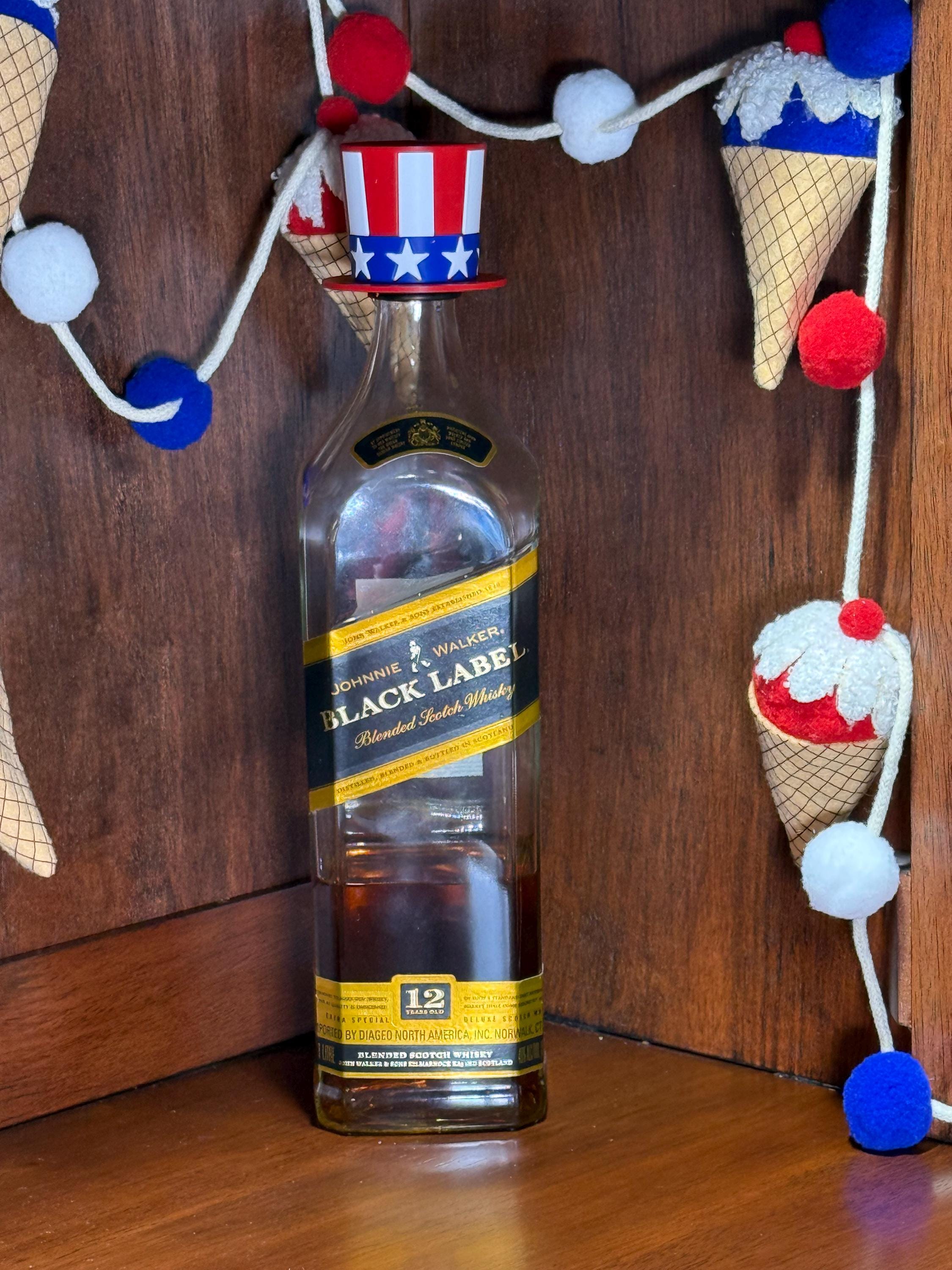 Decorative Uncle Sam Bottle Topper for Drinks & Parties Red White Blue Bar Accessory
