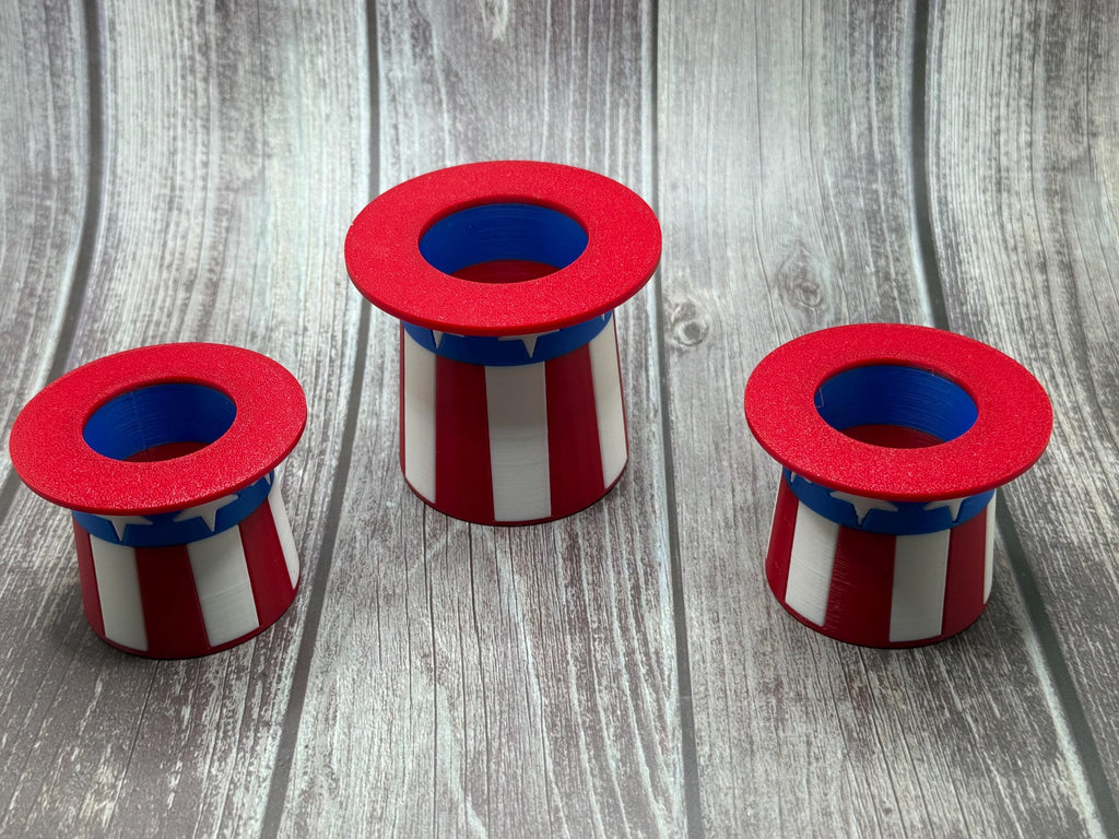 Decorative Uncle Sam Bottle Topper for Drinks & Parties Red White Blue Bar Accessory