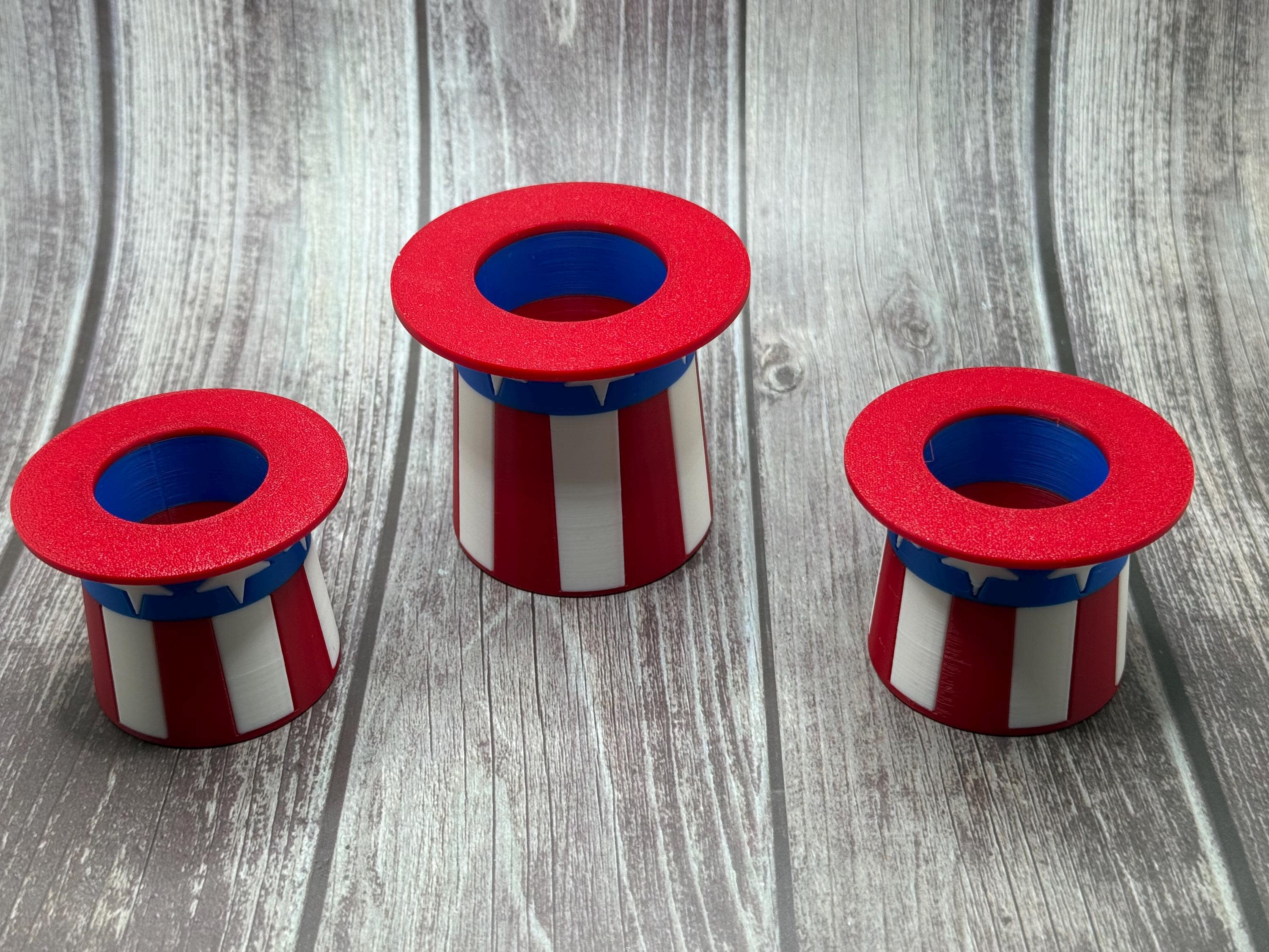 Decorative Uncle Sam Bottle Topper for Drinks & Parties Red White Blue Bar Accessory