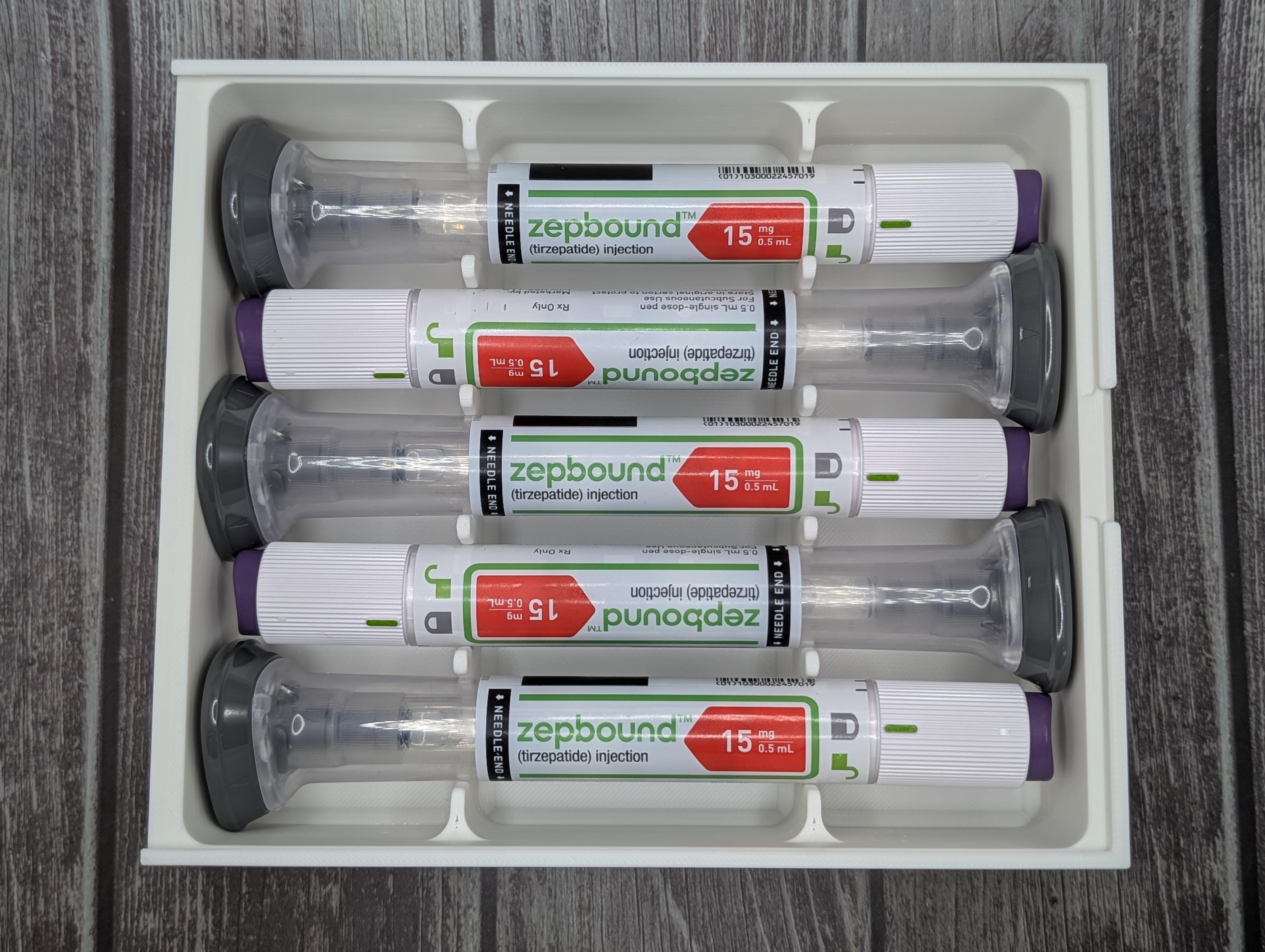 Zepbound/Mounjaro Compact 5 Dose Storage Box | Custom Injection Pen Organizer Case