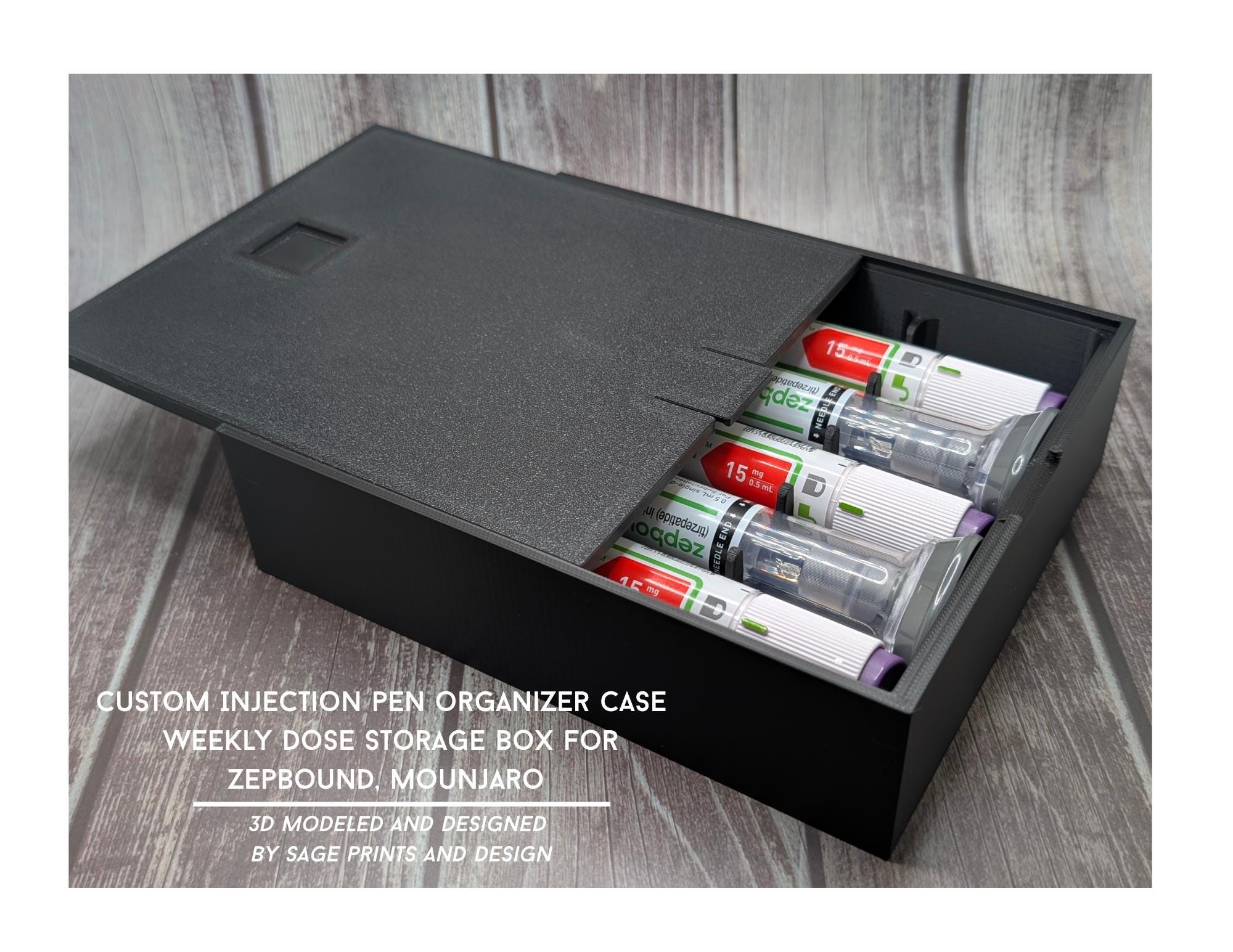 Zepbound/Mounjaro Compact 5 Dose Storage Box | Custom Injection Pen Organizer Case