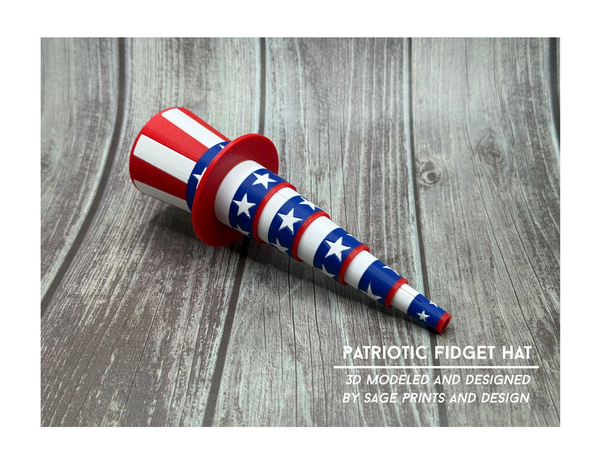 Patriotic Uncle Sam Fidget Hat - 4th of July Fidget & Stress Reliever, USA Celebration Accessory