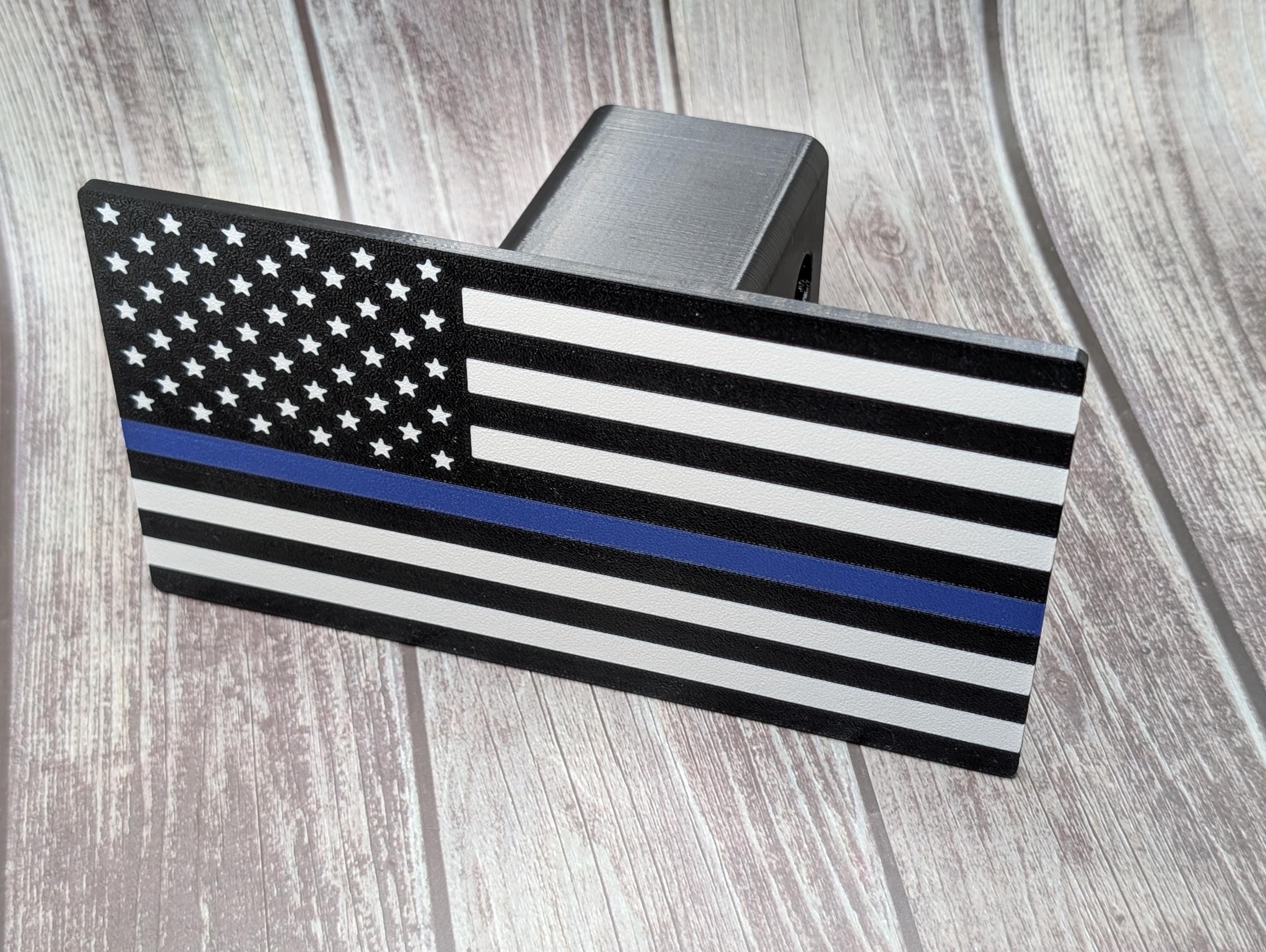 Thin Blue Line USA Flag 3D Printed Trailer Hitch