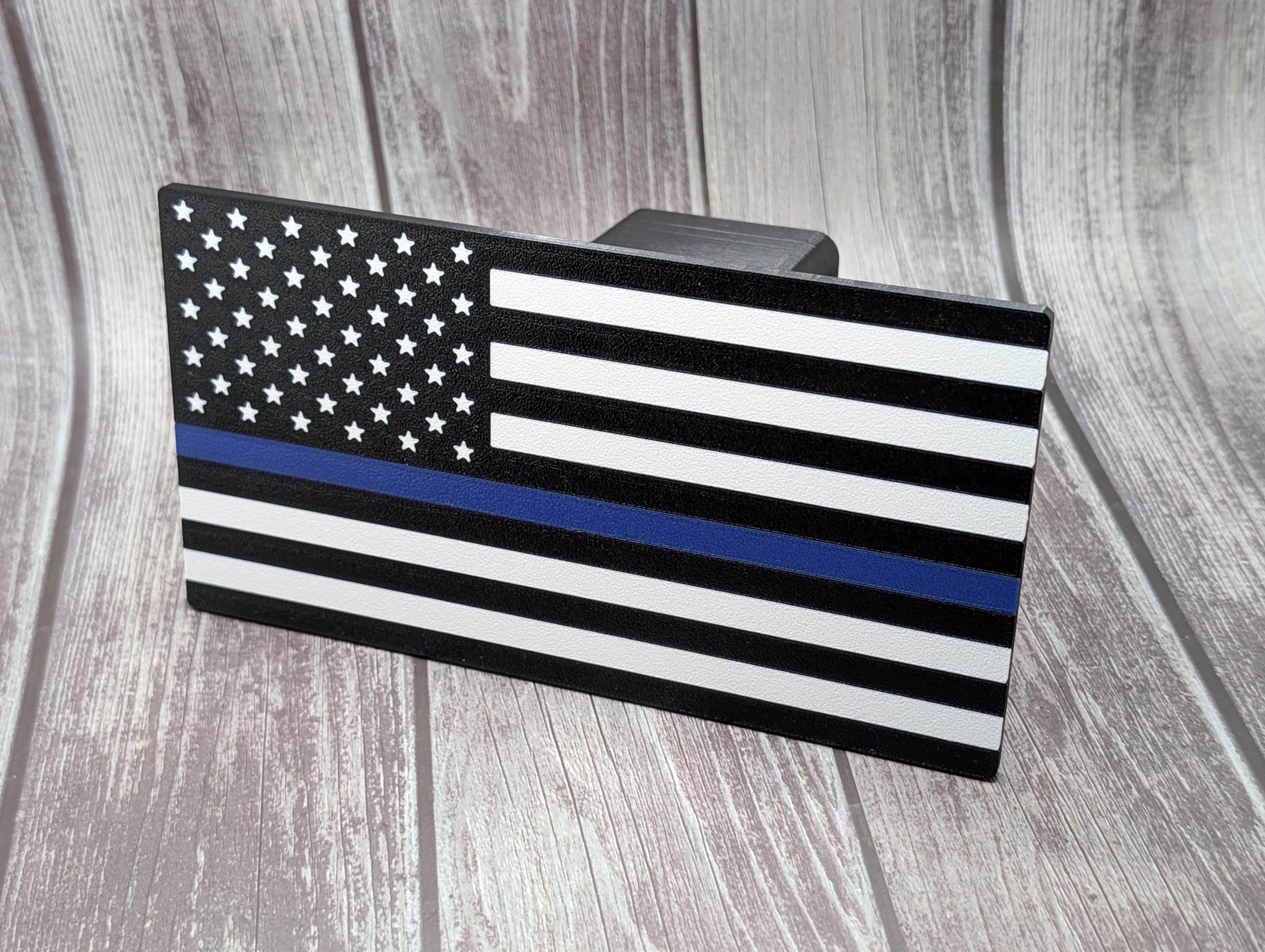 Thin Blue Line USA Flag 3D Printed Trailer Hitch