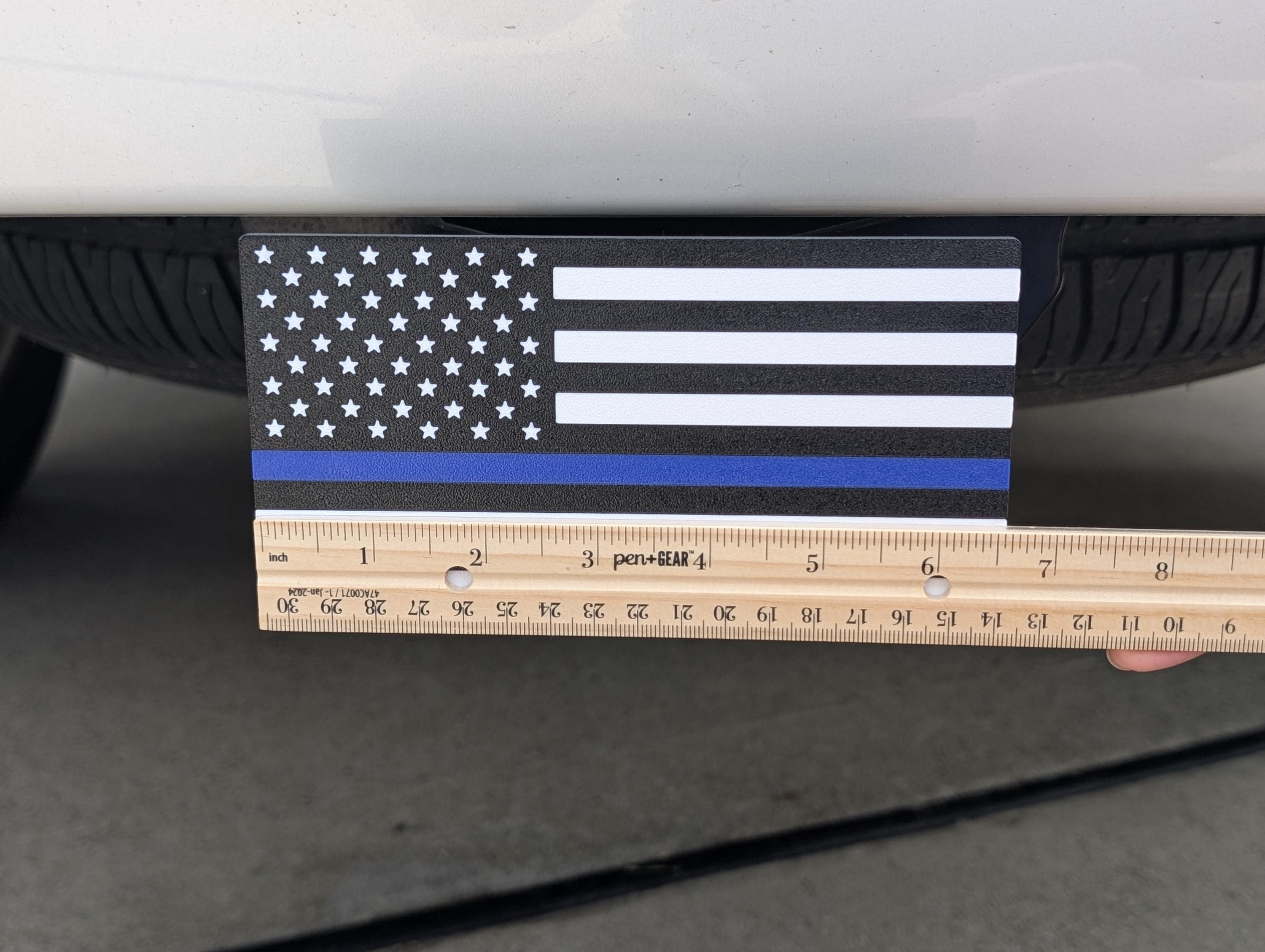 Thin Blue Line USA Flag 3D Printed Trailer Hitch