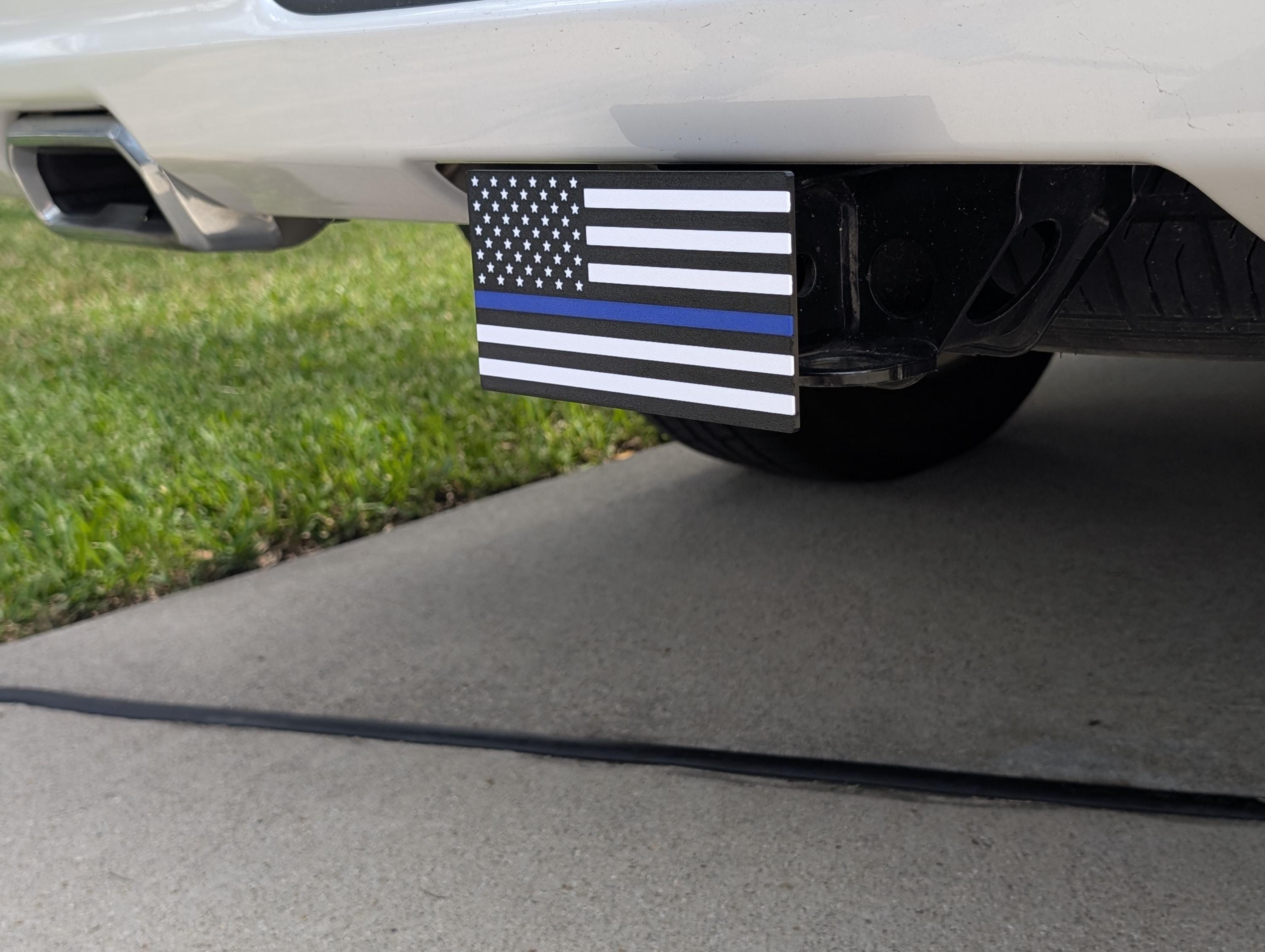 Thin Blue Line USA Flag 3D Printed Trailer Hitch