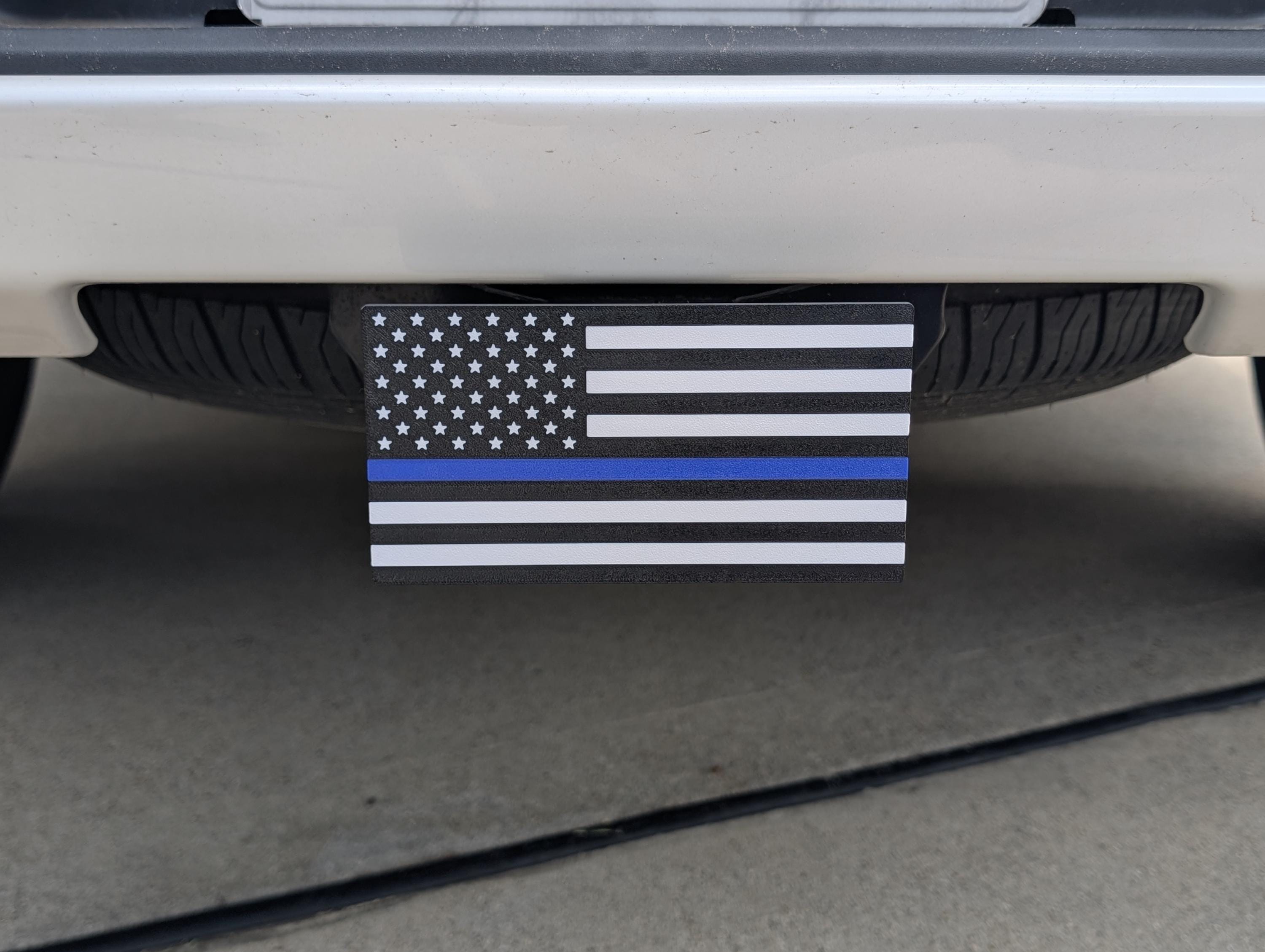 Thin Blue Line USA Flag 3D Printed Trailer Hitch