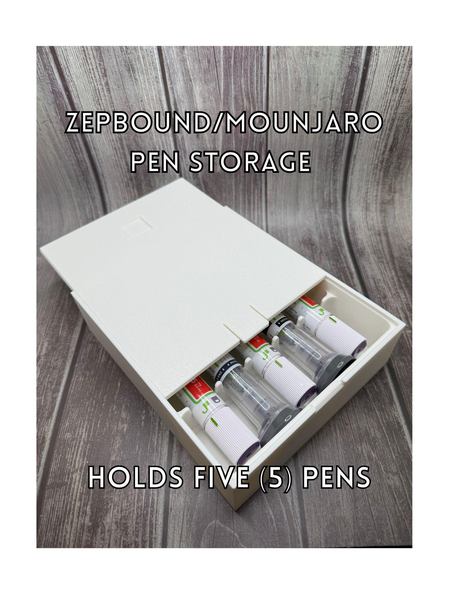Zepbound/Mounjaro Compact 5 Dose Storage Box | Custom Injection Pen Organizer Case