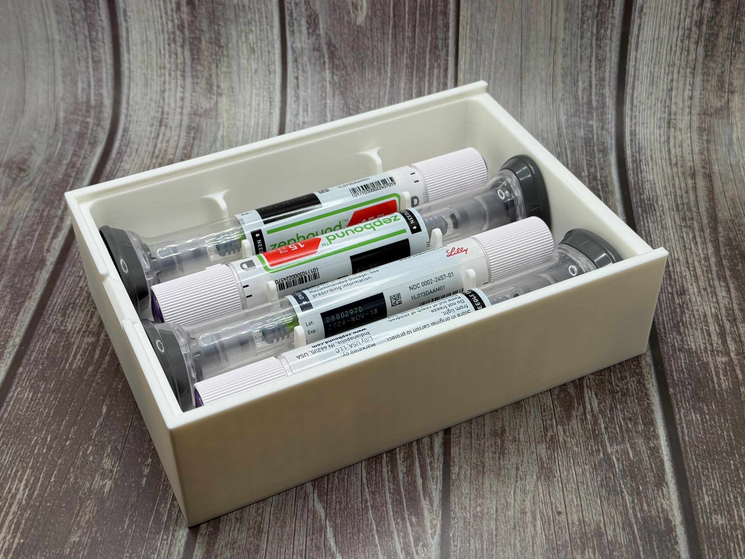 Zepbound/Mounjaro Compact 4 Dose Storage Box | Custom Injection Pen Organizer Case