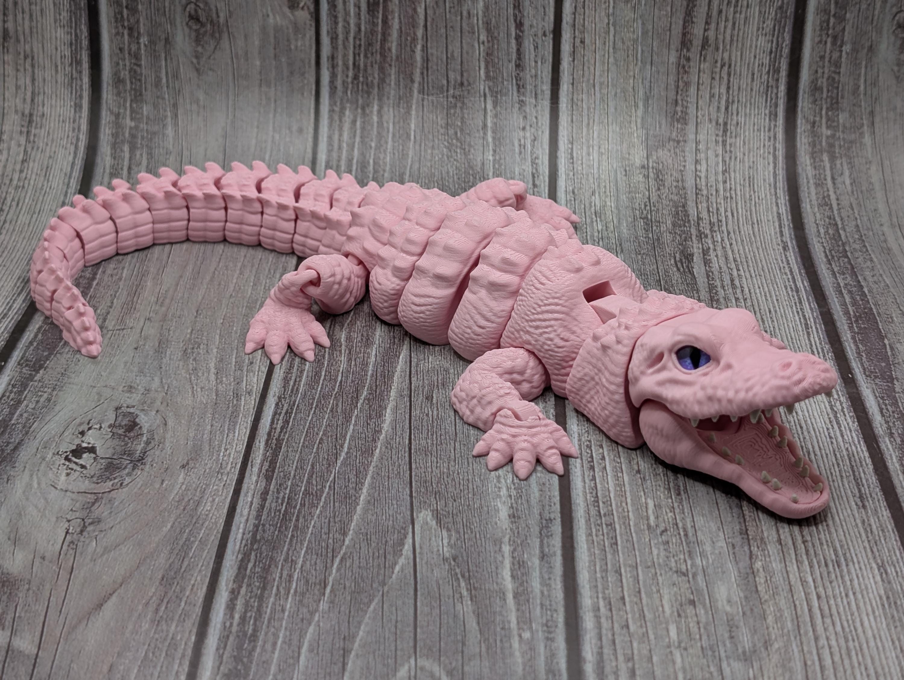 Articulated Alligator with glass eyes and opening mouth - 3D Printed
