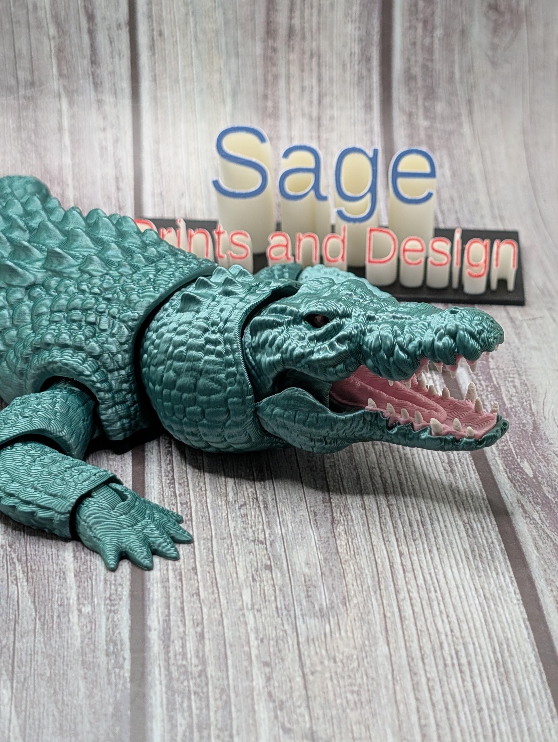Articulated Saltwater Crocodile - 3D printed