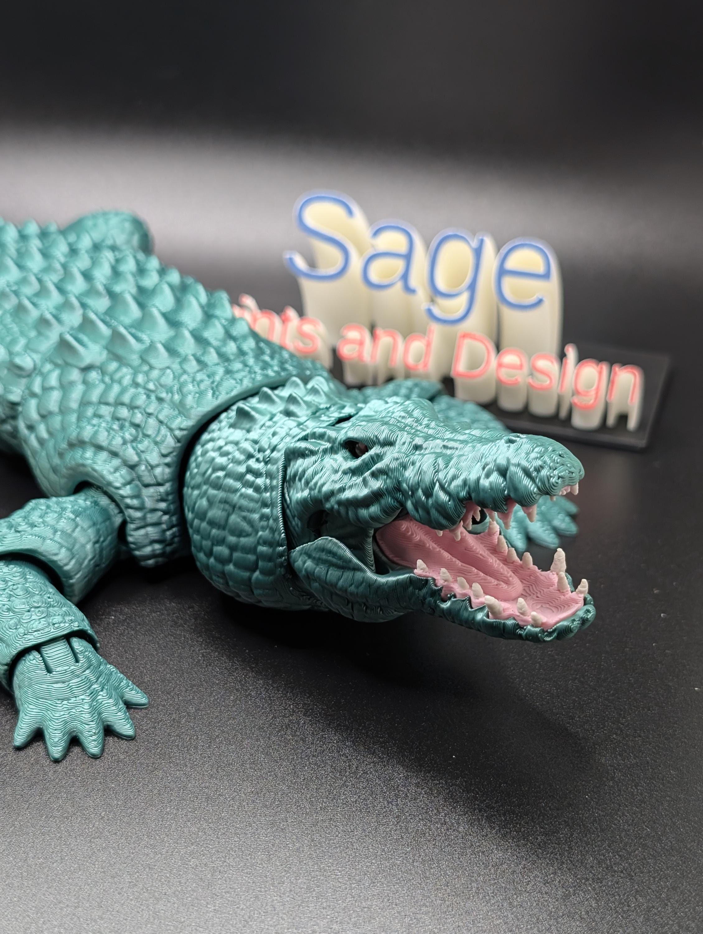 Articulated Saltwater Crocodile - 3D printed