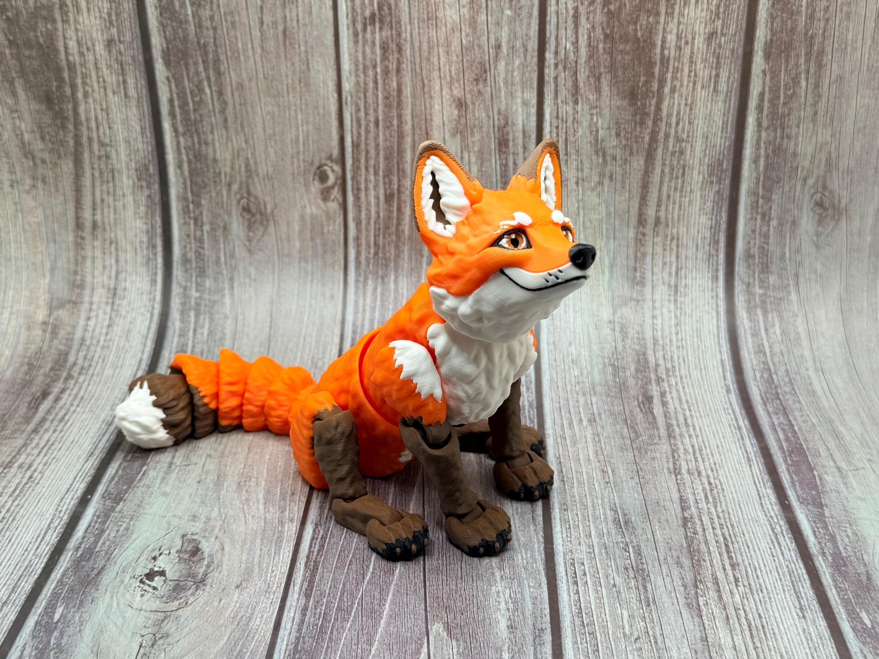 3D Printed Articulated Fox | Poseable Fox Figure