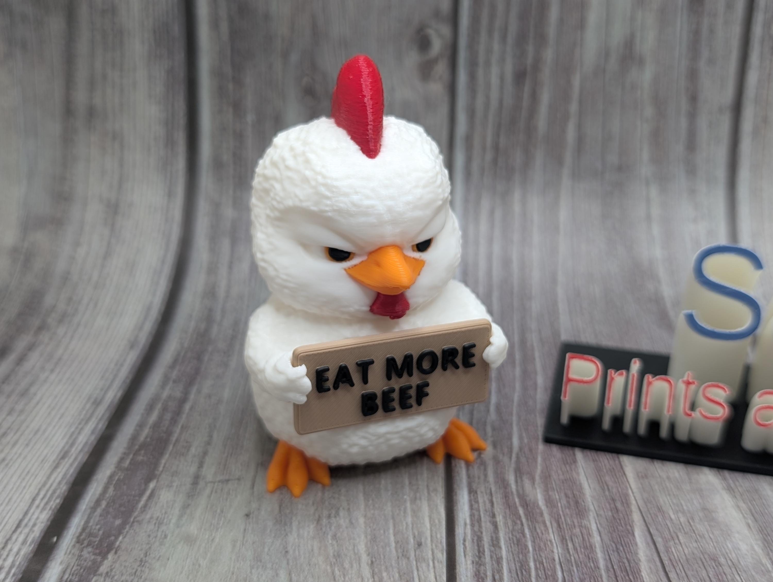 Sassy 3D Printed Chicken – Funny Desk Decor with Attitude Phrases