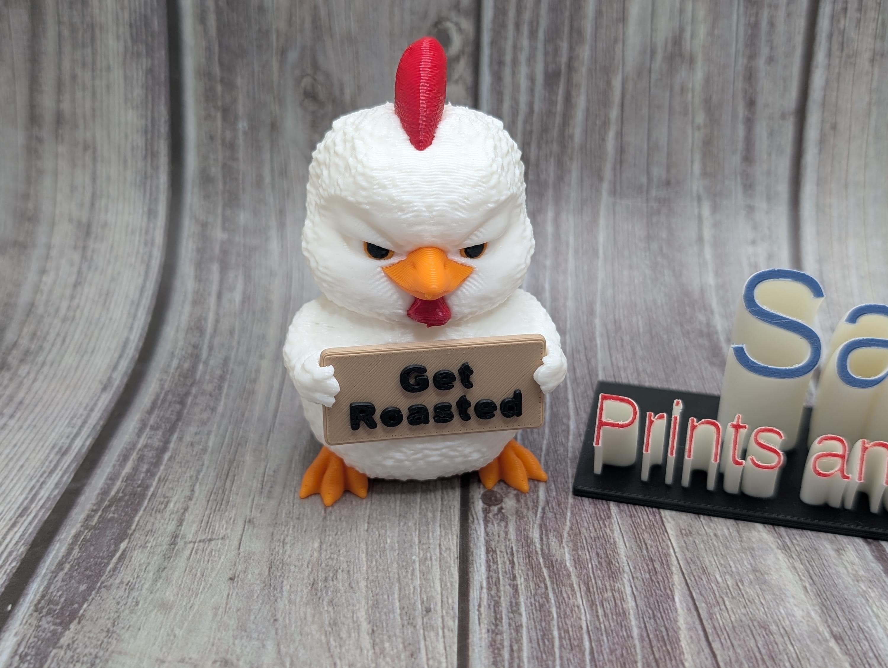 Sassy 3D Printed Chicken – Funny Desk Decor with Attitude Phrases