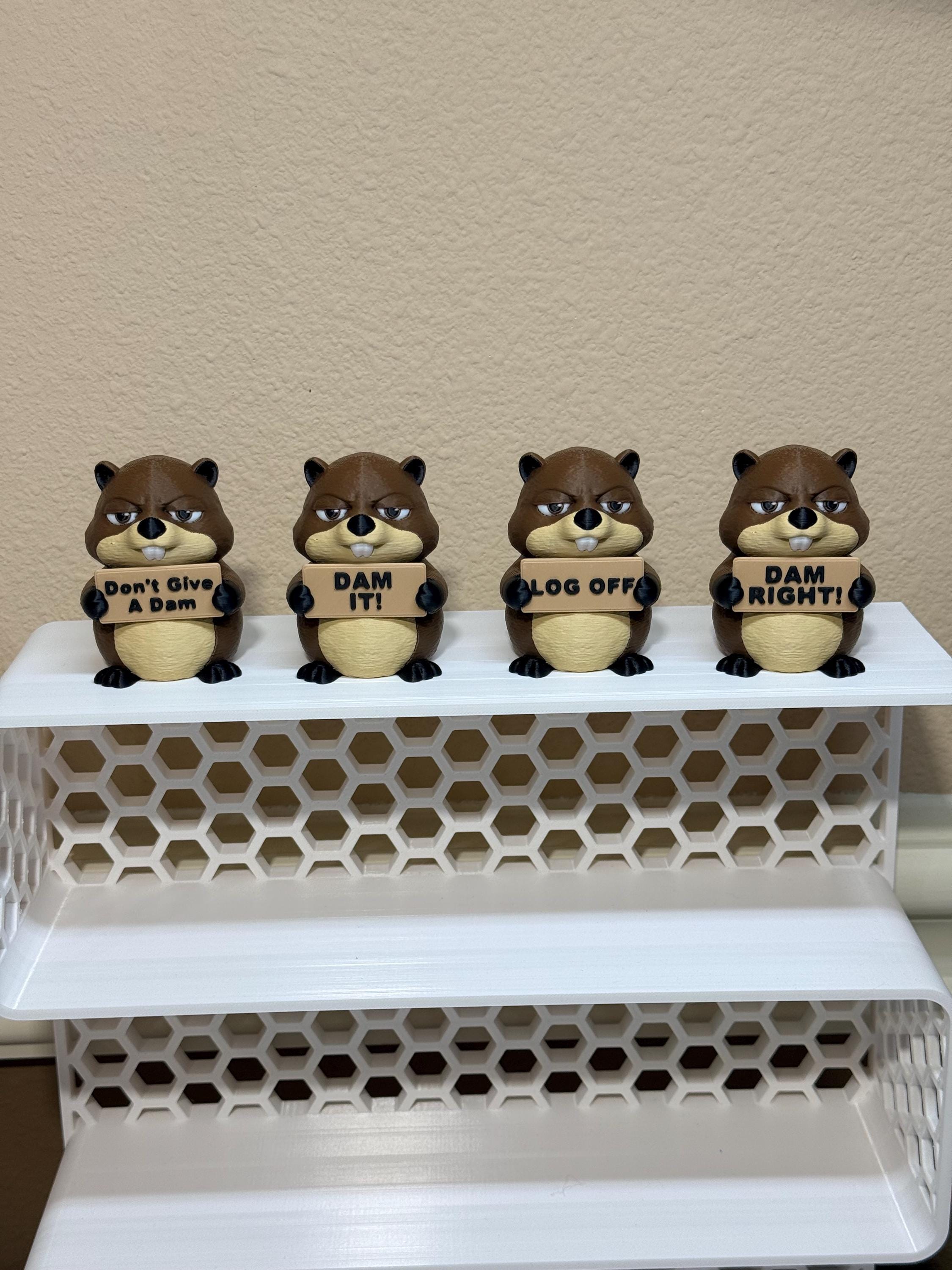 3D Printed Beaver with Attitude | Funny Beaver Decor | “Don’t Give a Dam”
