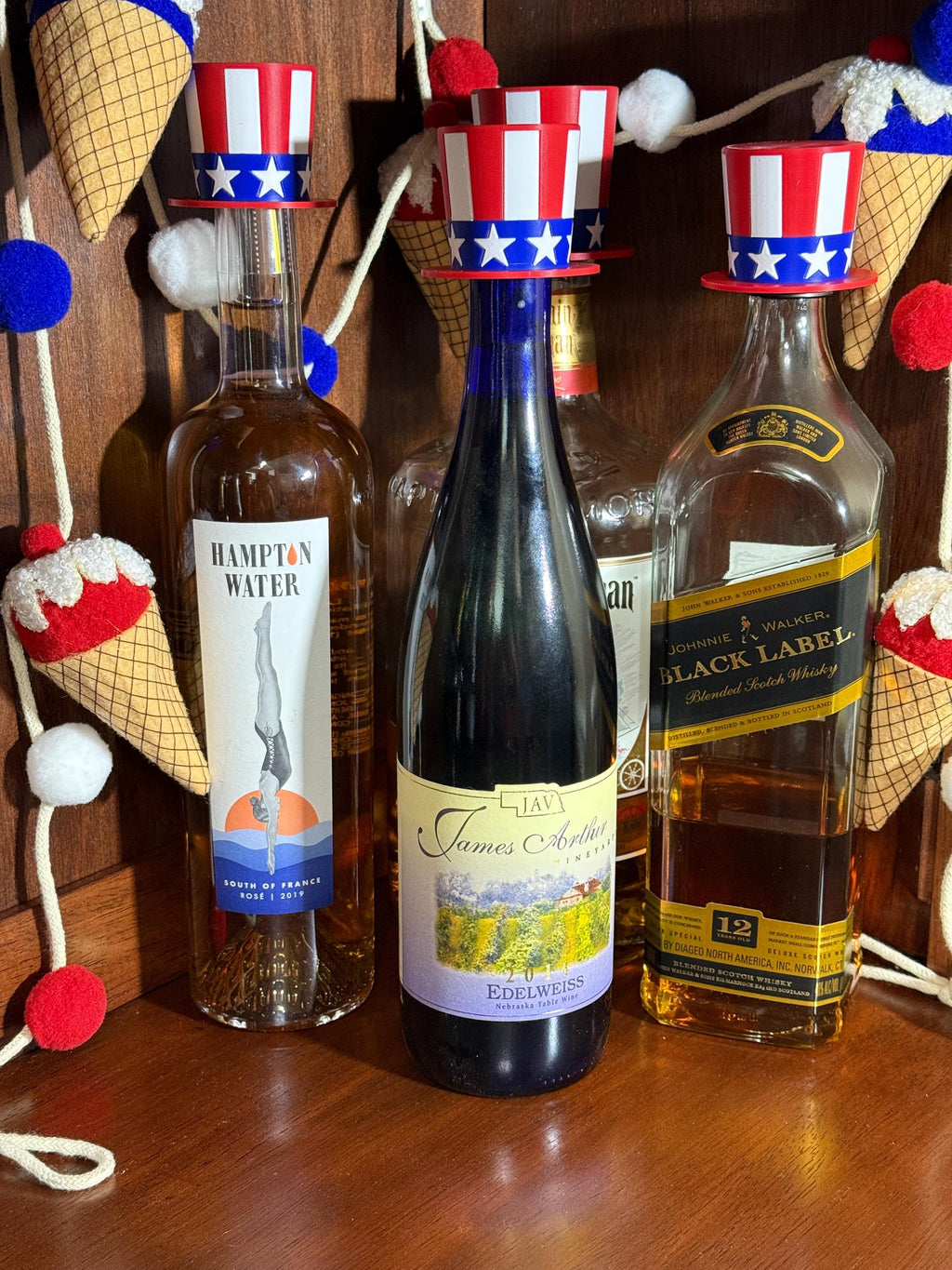 USA Fidget Hats, Bottle Toppers | Patriotic Party Favors, 4th July Decor