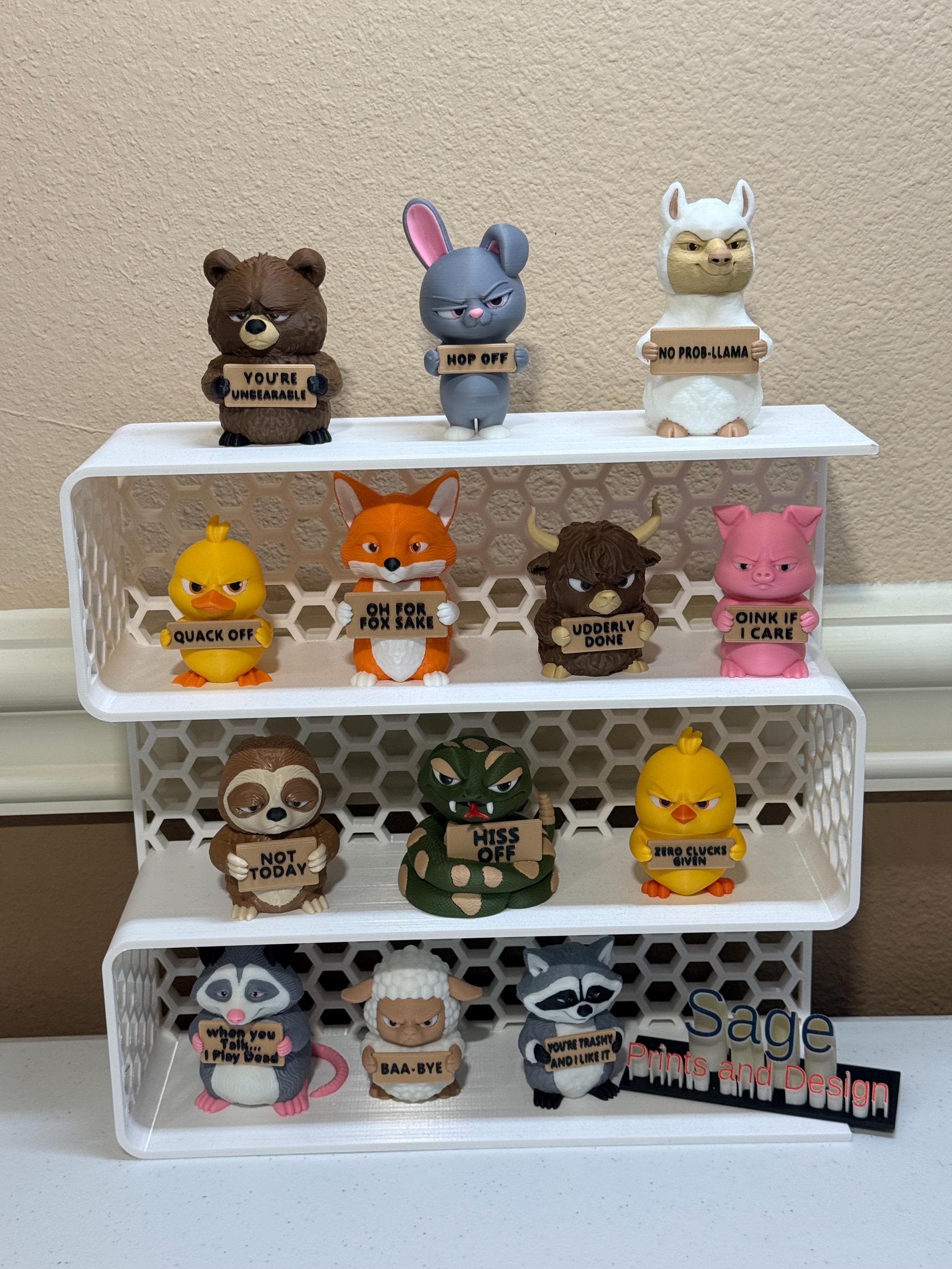 3D Printed Animals with Attitude | Funny Desk or Shelf Decor