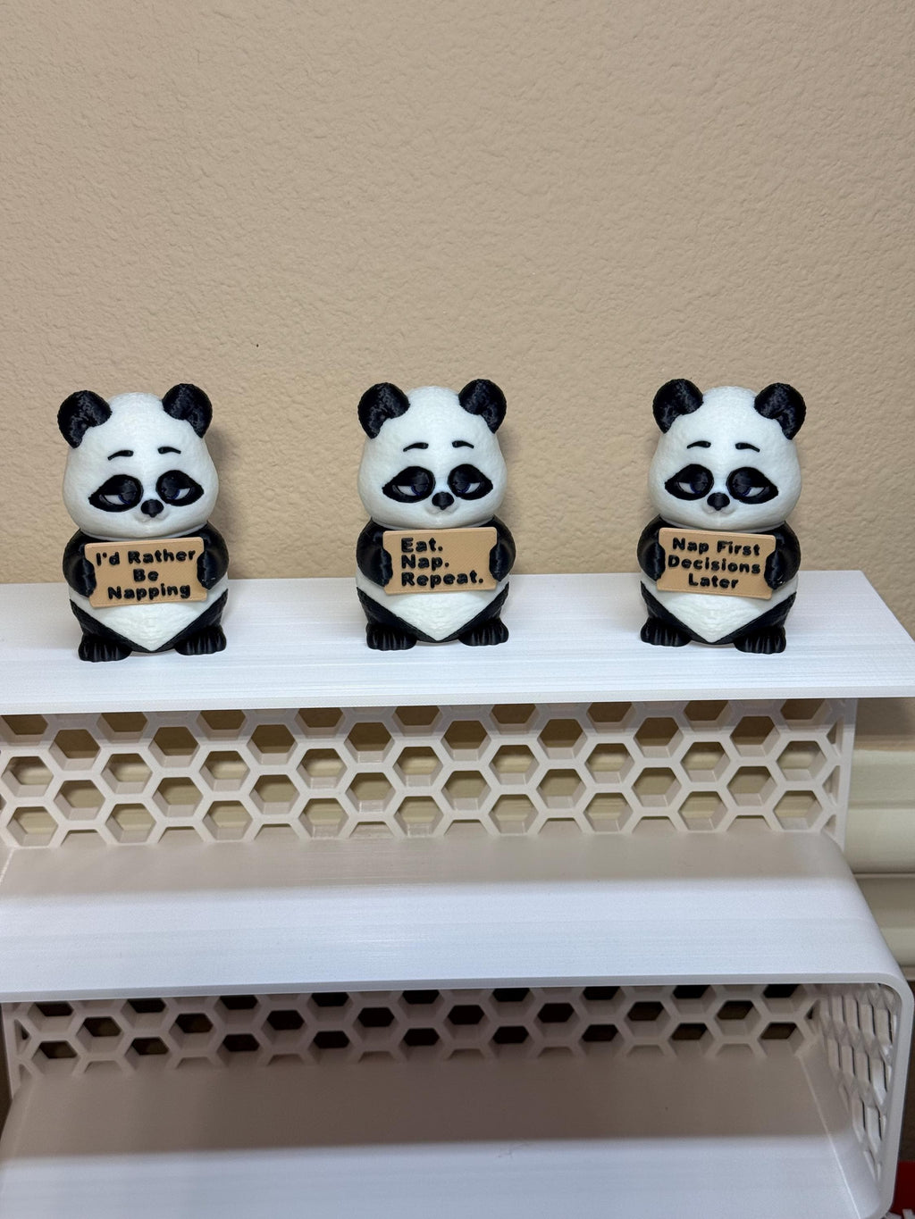3D Printed Panda with Attitude | “Eat Nap Repeat” Panda | Funny Desk Decor