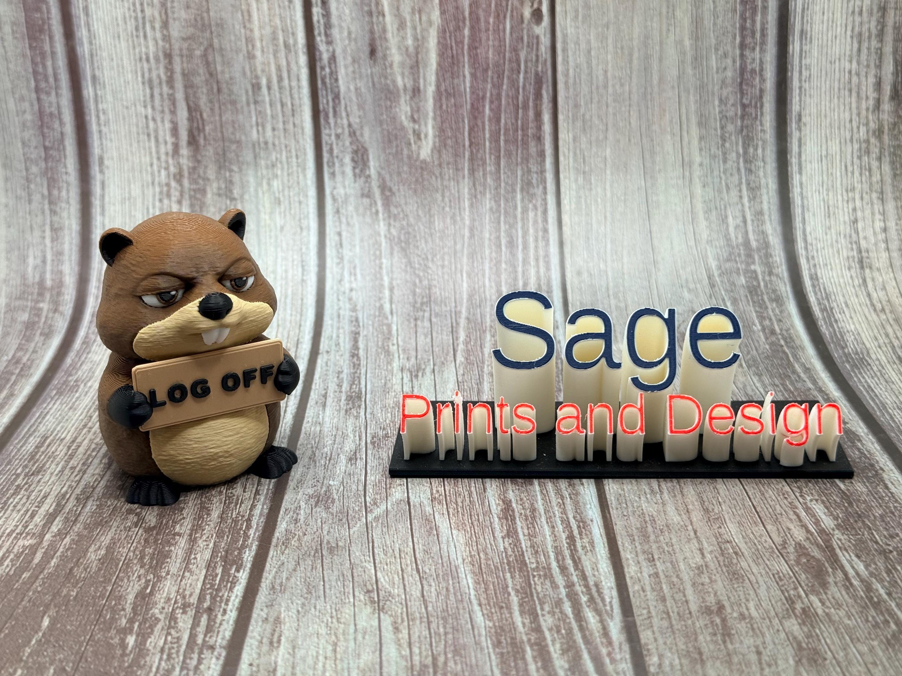 3D Printed Beaver with Attitude | Funny Beaver Decor | “Don’t Give a Dam”