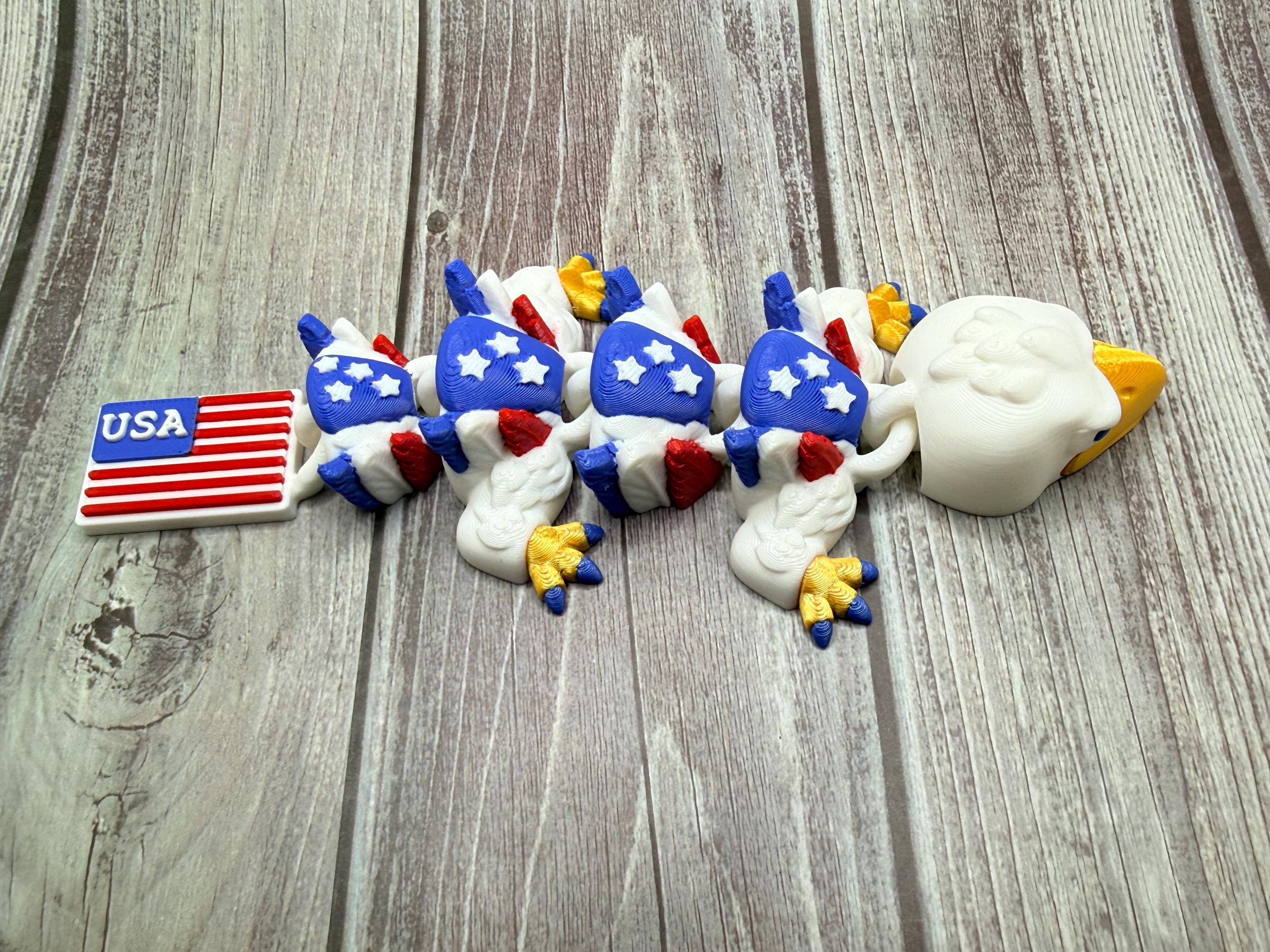 3D Printed Articulated Dragon Eagle | Patriotic Decor