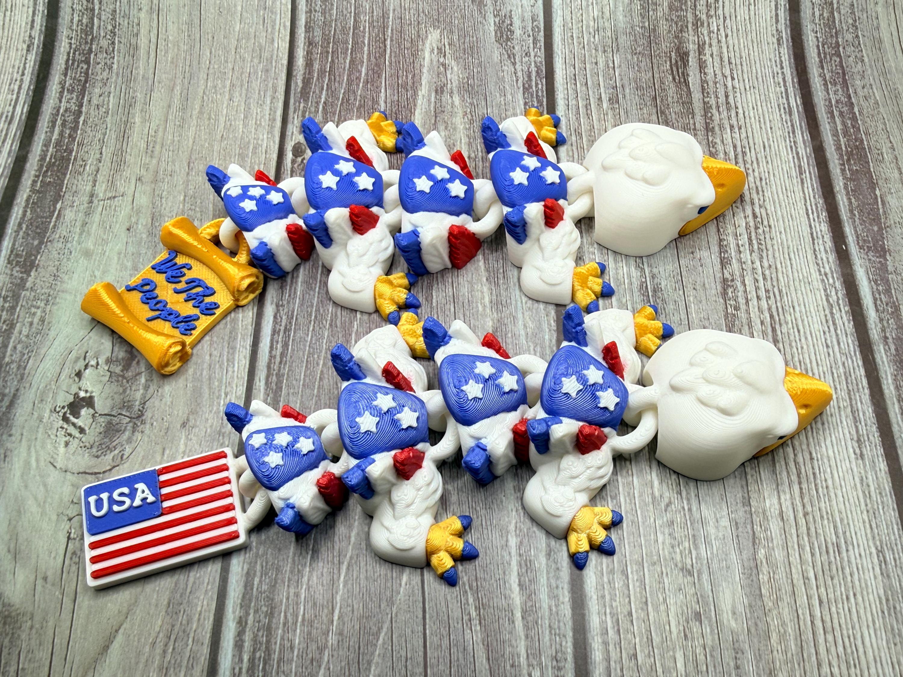 3D Printed Articulated Dragon Eagle | Patriotic Decor