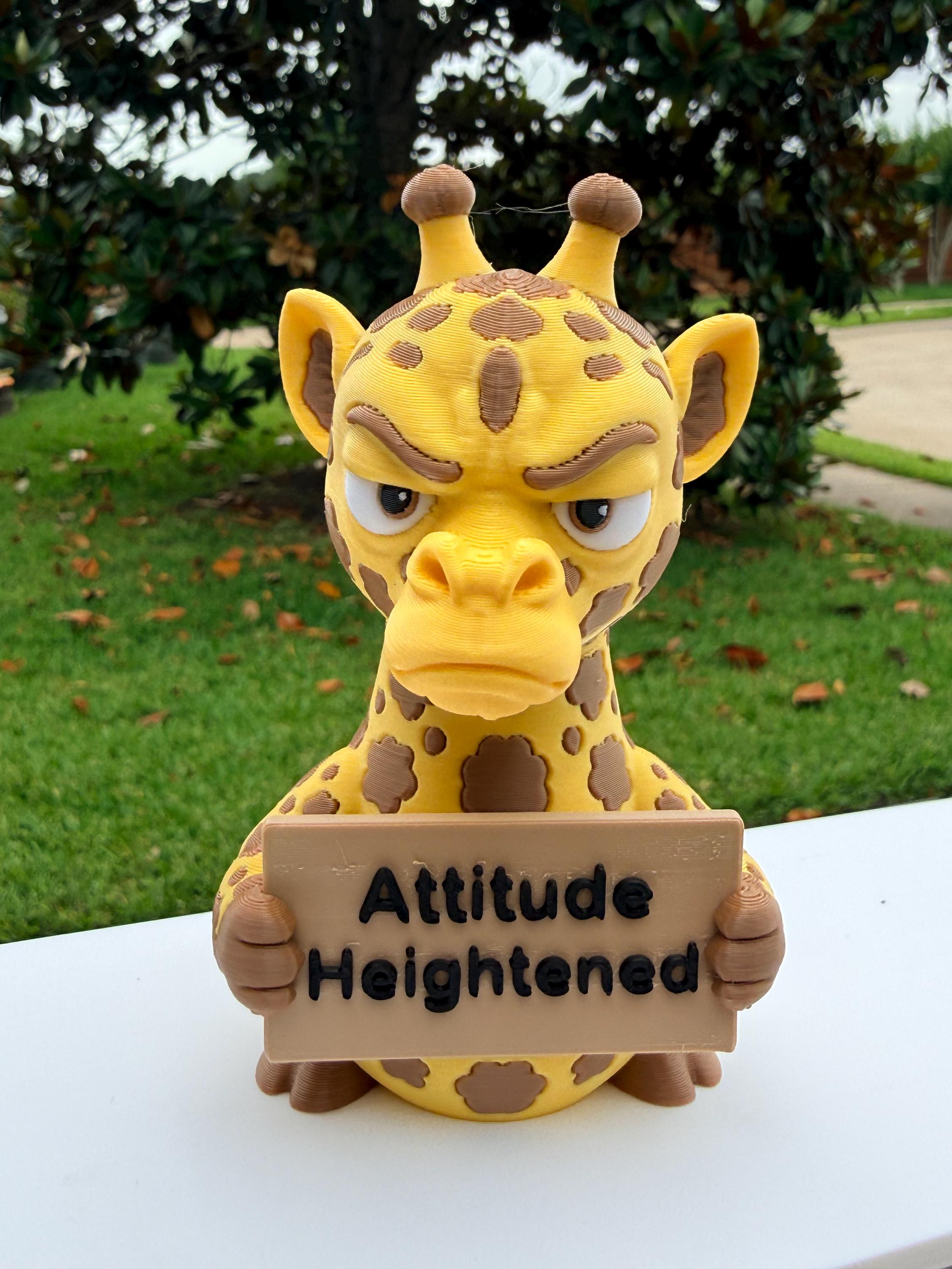 3D Printed Giraffe with Attitude | Sassy Giraffe Decor | “Leaf Me Alone”