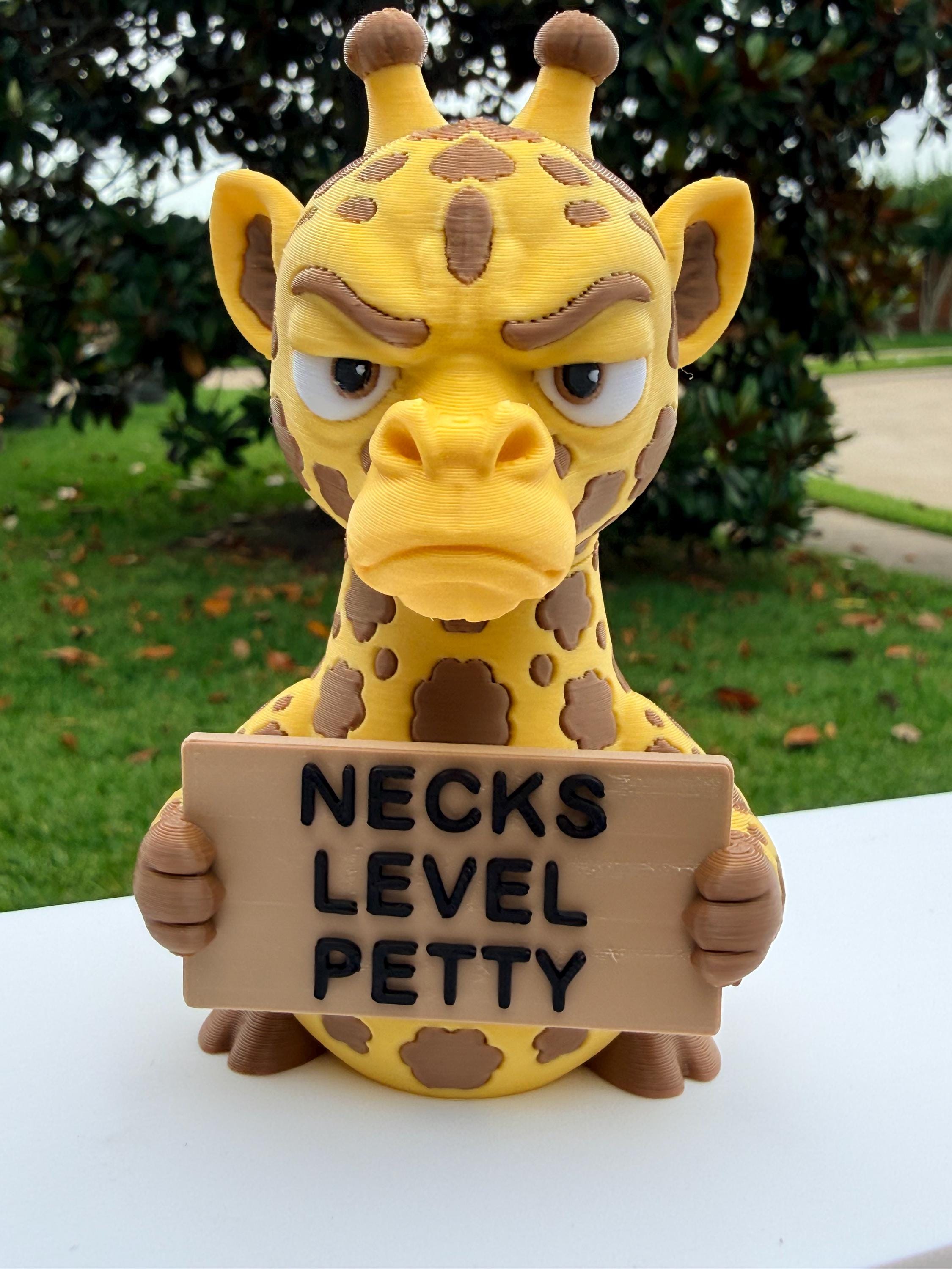 3D Printed Giraffe with Attitude | Sassy Giraffe Decor | “Leaf Me Alone”