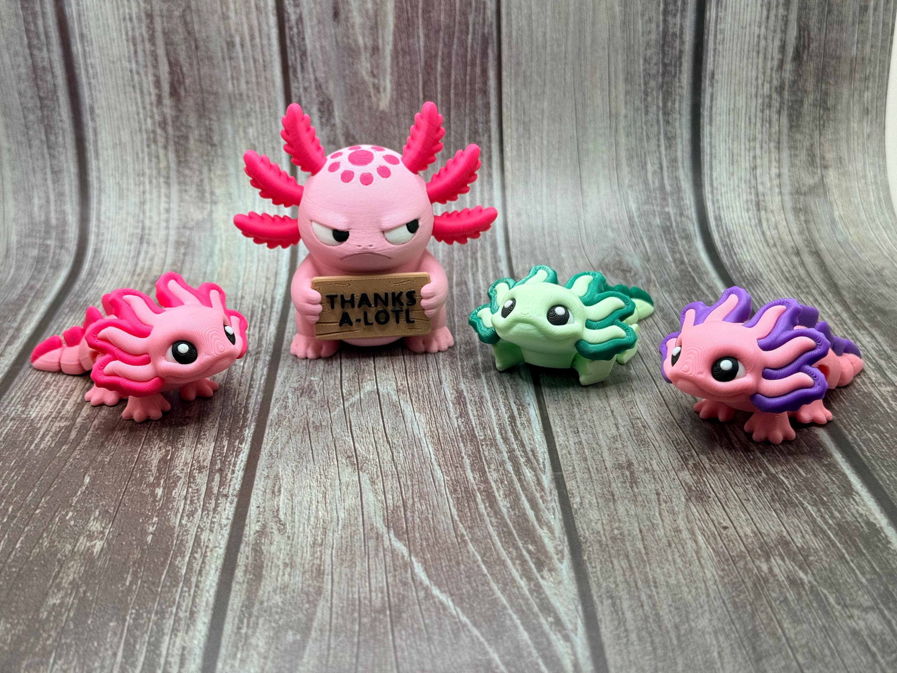 3D Printed Axolotl with Attitude | “Thanks a Lotl” Funny Gift | Axolotl Decor | Sassy Desk Toy |