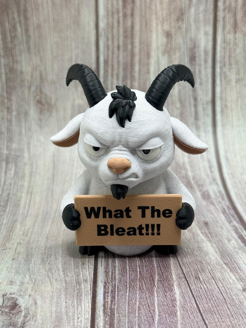 3D Printed Goat Figure | "What the Bleat" Sassy Desk Decor