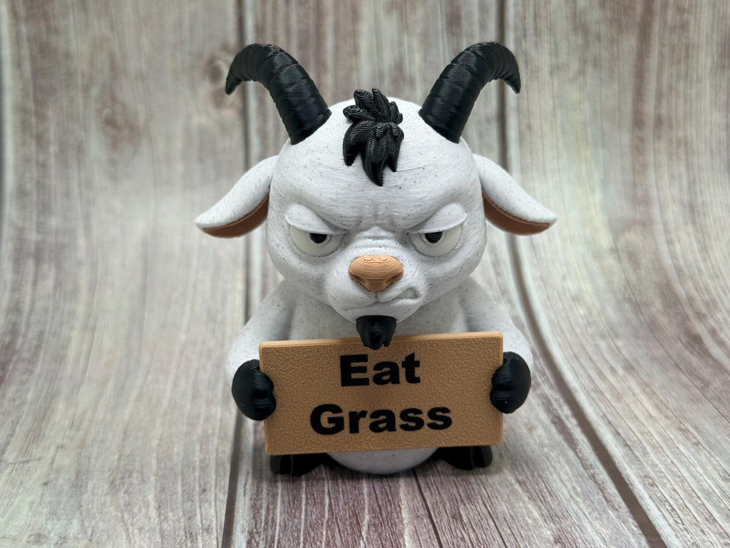 3D Printed Goat Figure | "What the Bleat" Sassy Desk Decor