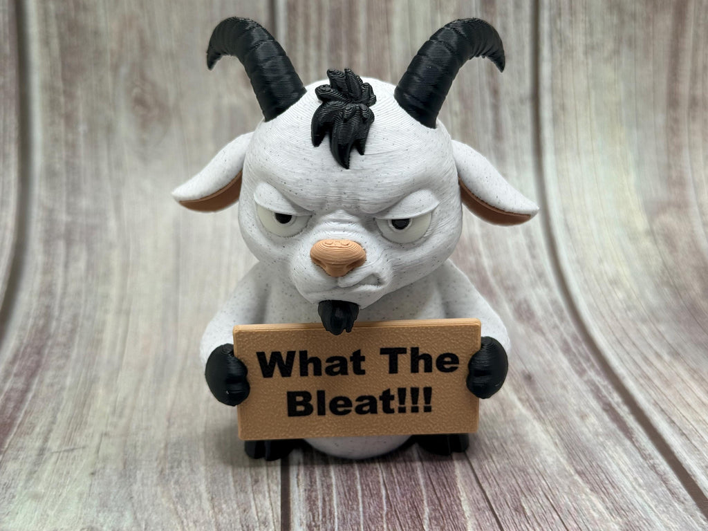 3D Printed Goat Figure | "What the Bleat" Sassy Desk Decor
