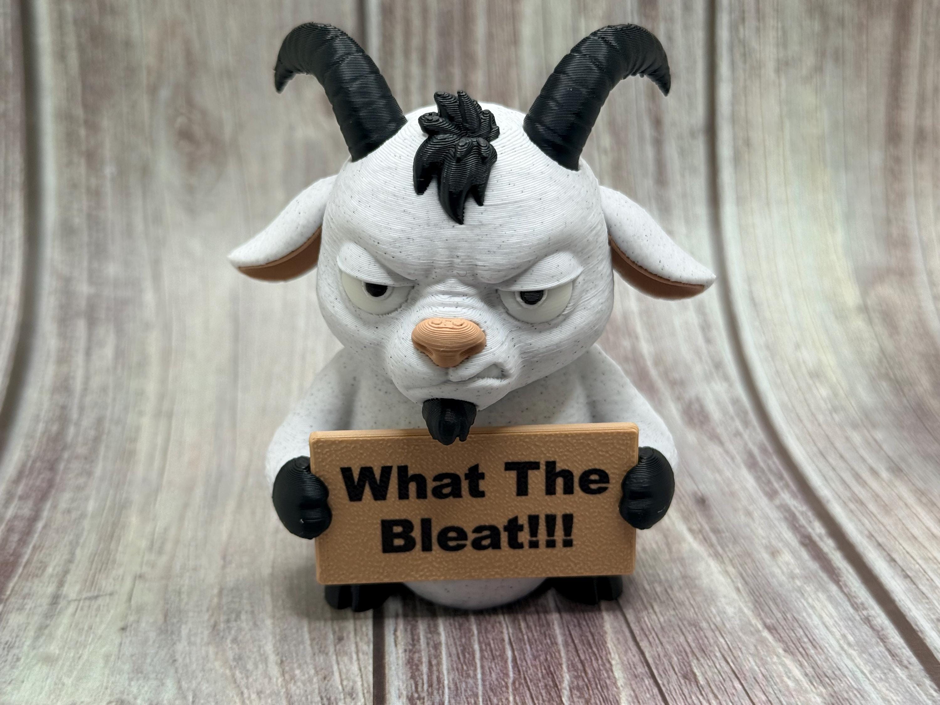 3D Printed Goat Figure | "What the Bleat" Sassy Desk Decor