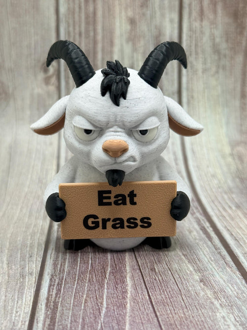 3D Printed Goat Figure | "What the Bleat" Sassy Desk Decor