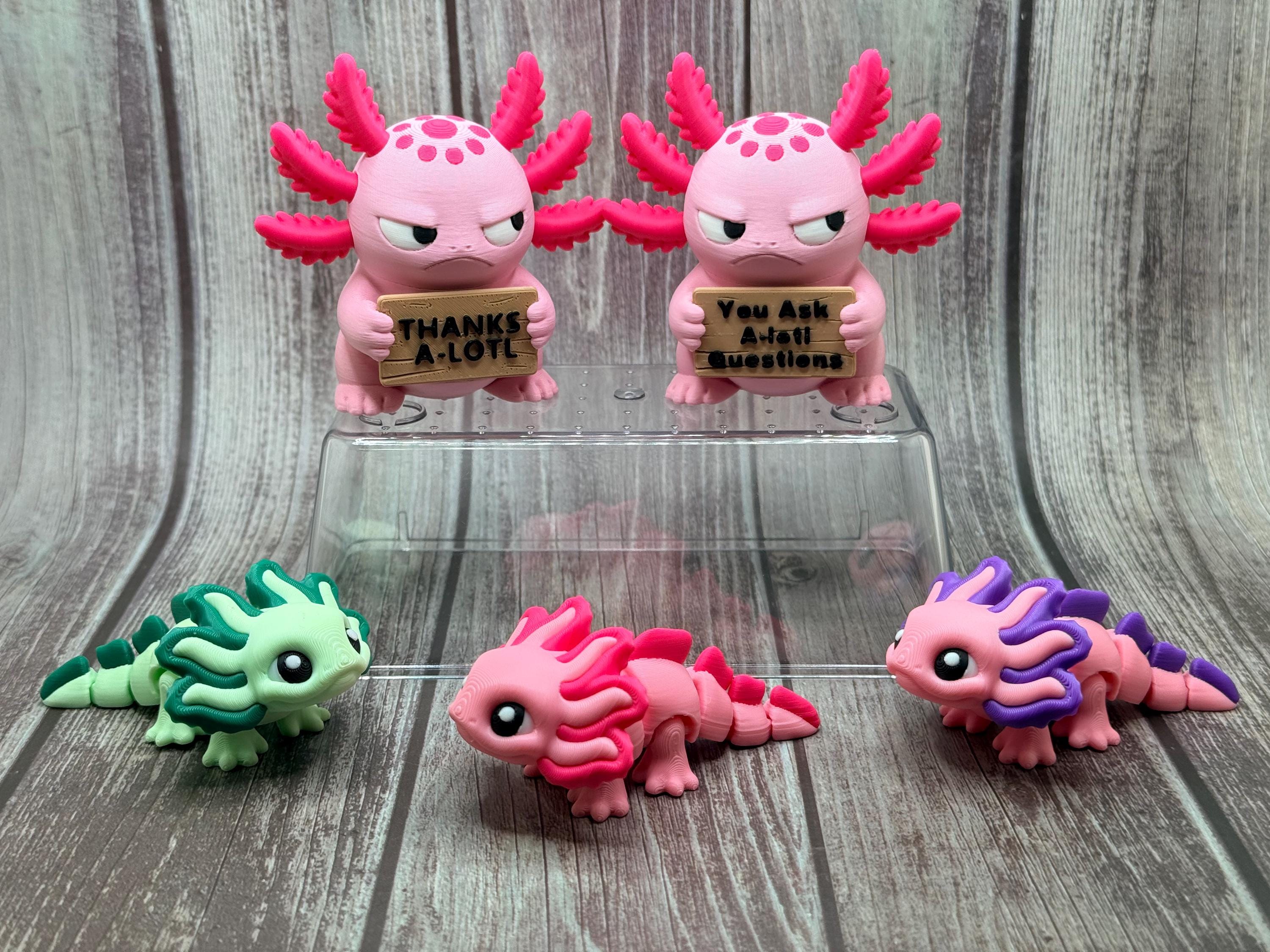 3D Printed Axolotl with Attitude | “Thanks a Lotl” Funny Gift | Axolotl Decor | Sassy Desk Toy |
