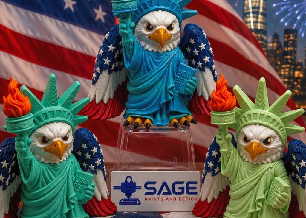 3D Printed Liberty Eagle Freedom Figurine | USA 250th Birthday