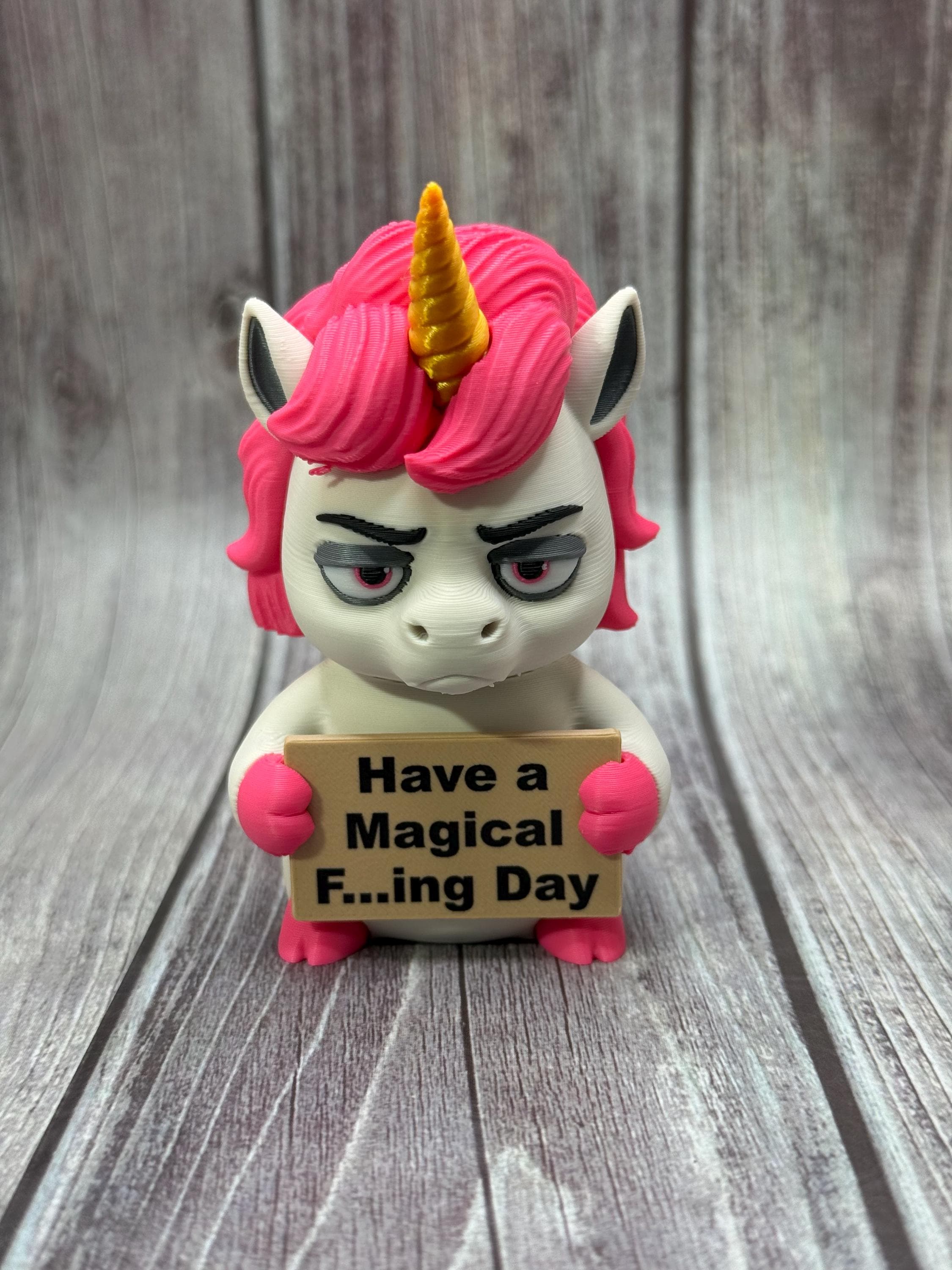 3D Printed Unicorn with Attitude | “Glitterally Done” | Sassy Desk Decor