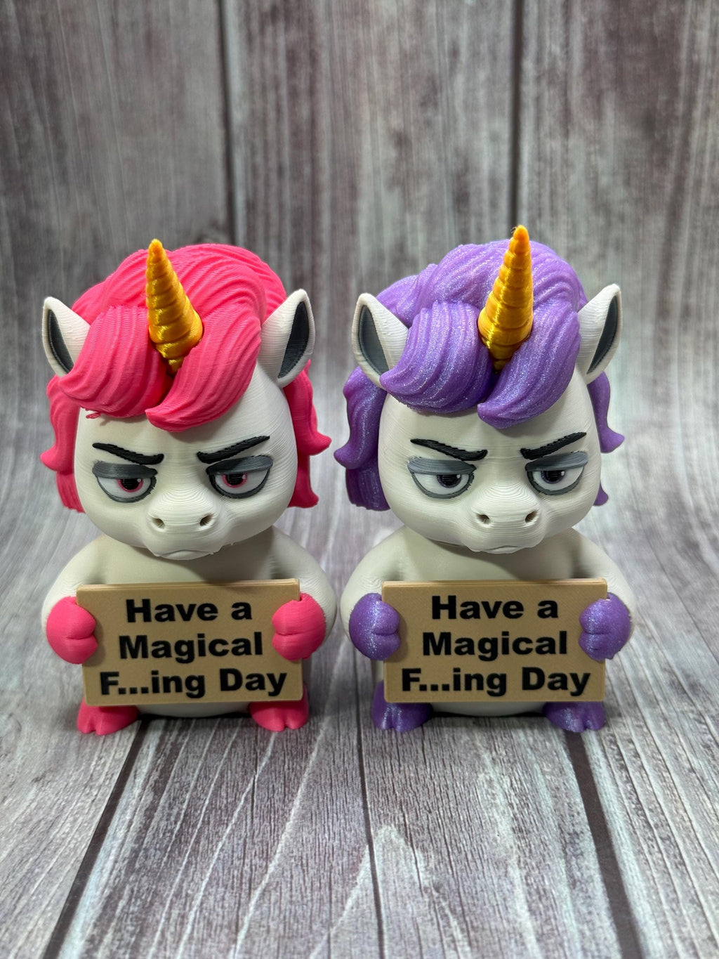 3D Printed Unicorn with Attitude | “Glitterally Done” | Sassy Desk Decor