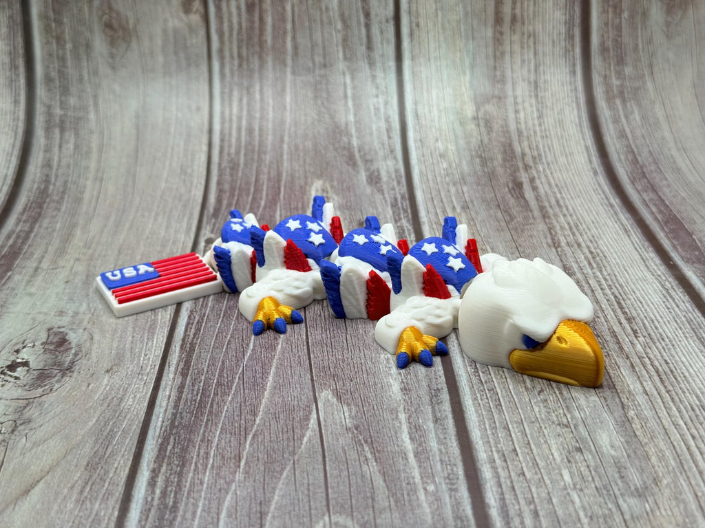 3D Printed Articulated Dragon Eagle | Patriotic Decor