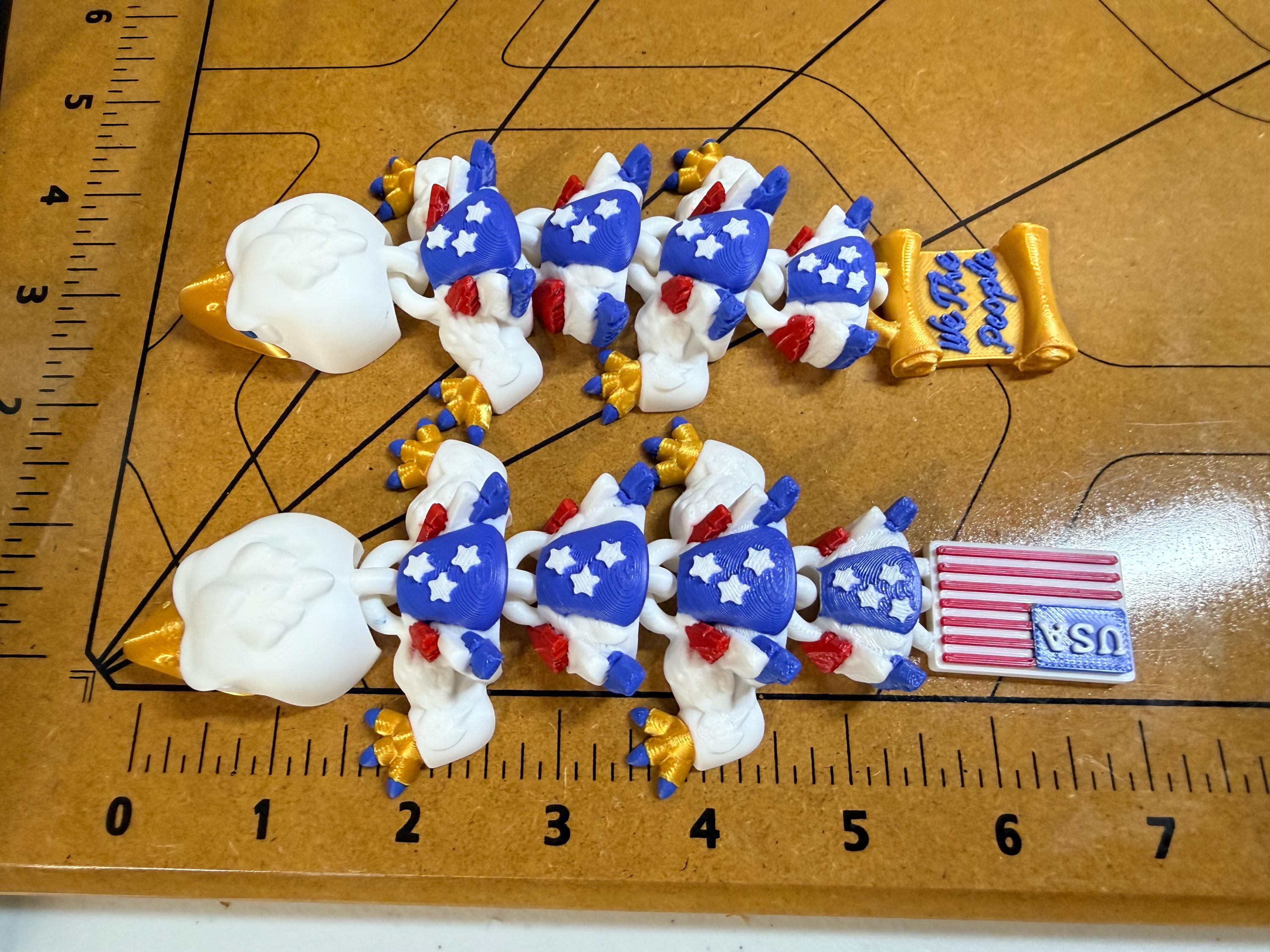 3D Printed Articulated Dragon Eagle | Patriotic Decor
