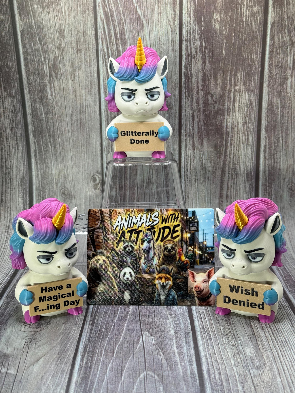 3D Printed Unicorn with Attitude | “Glitterally Done” | Sassy Desk Decor