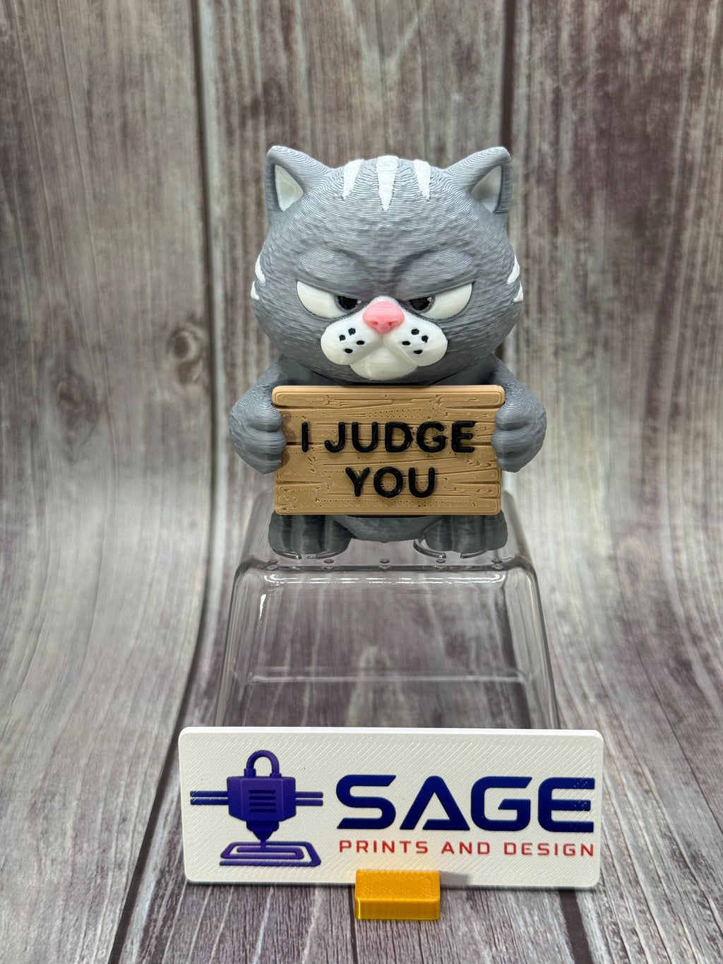 3D Printed Cat with Attitude | “I Judge You” | Sassy Desk Decor