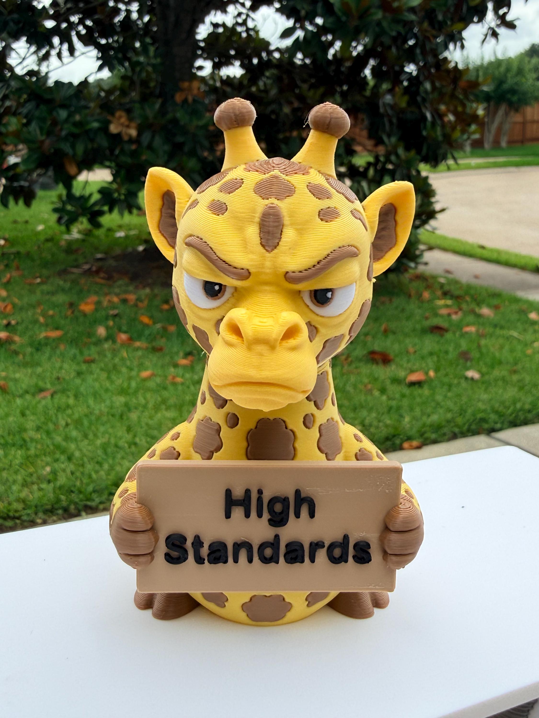 3D Printed Giraffe with Attitude | Sassy Giraffe Decor | “Leaf Me Alone”
